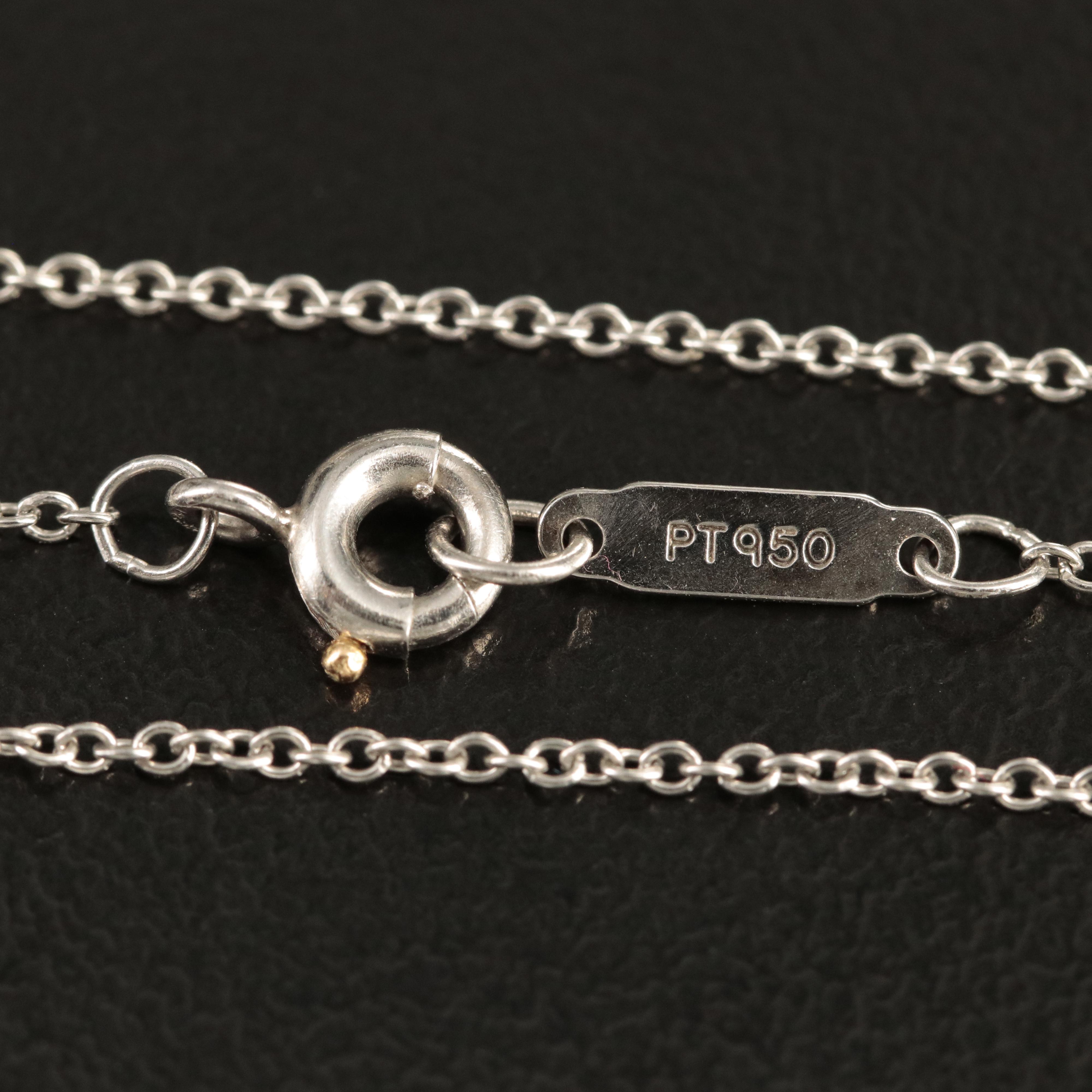 Tiffany & Co. Platinum 0.18 CT Diamond Solitaire Pendant Necklace