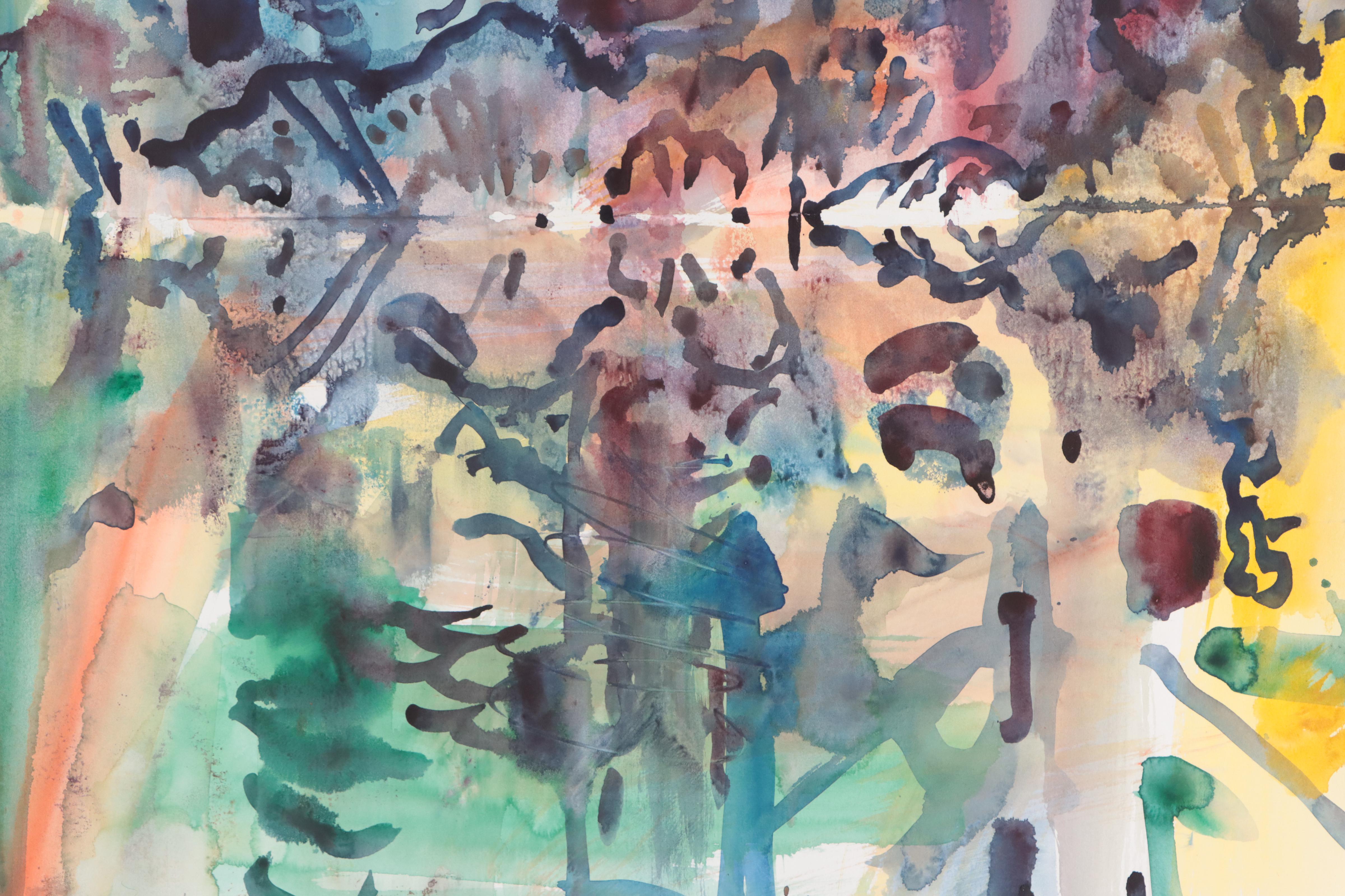 Jack Meanwell Abstract Watercolor Painting, 1981