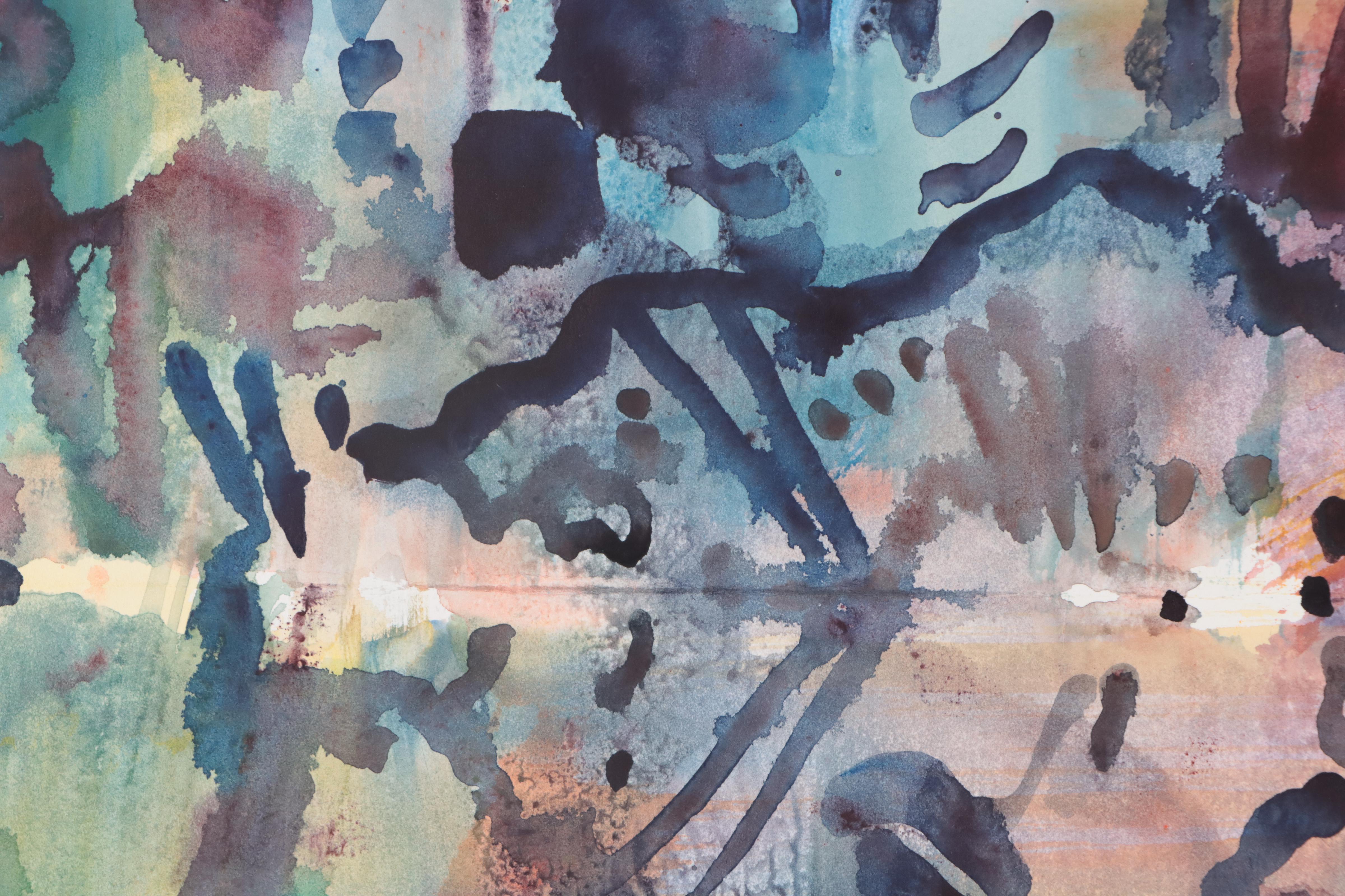 Jack Meanwell Abstract Watercolor Painting, 1981