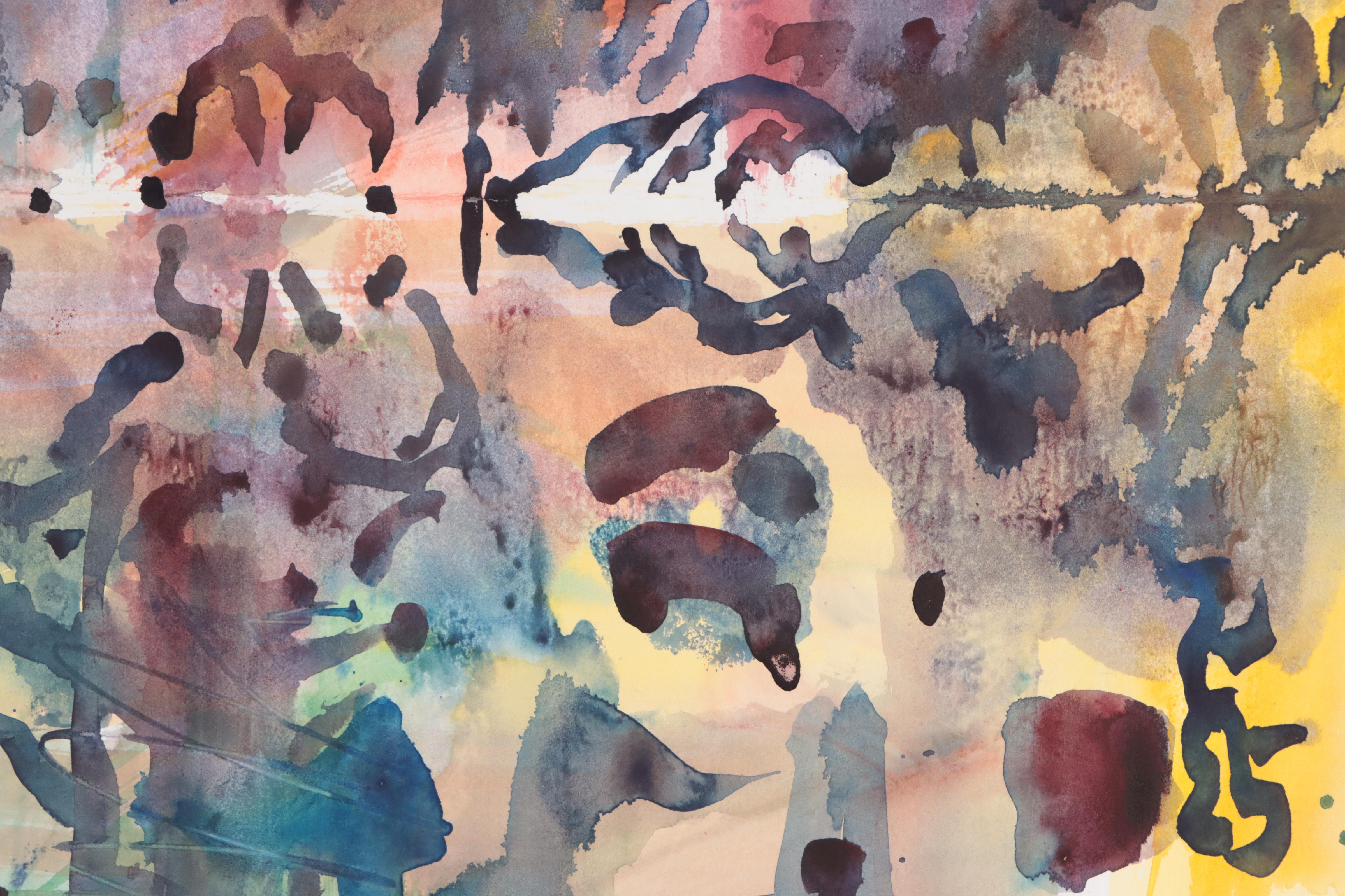 Jack Meanwell Abstract Watercolor Painting, 1981