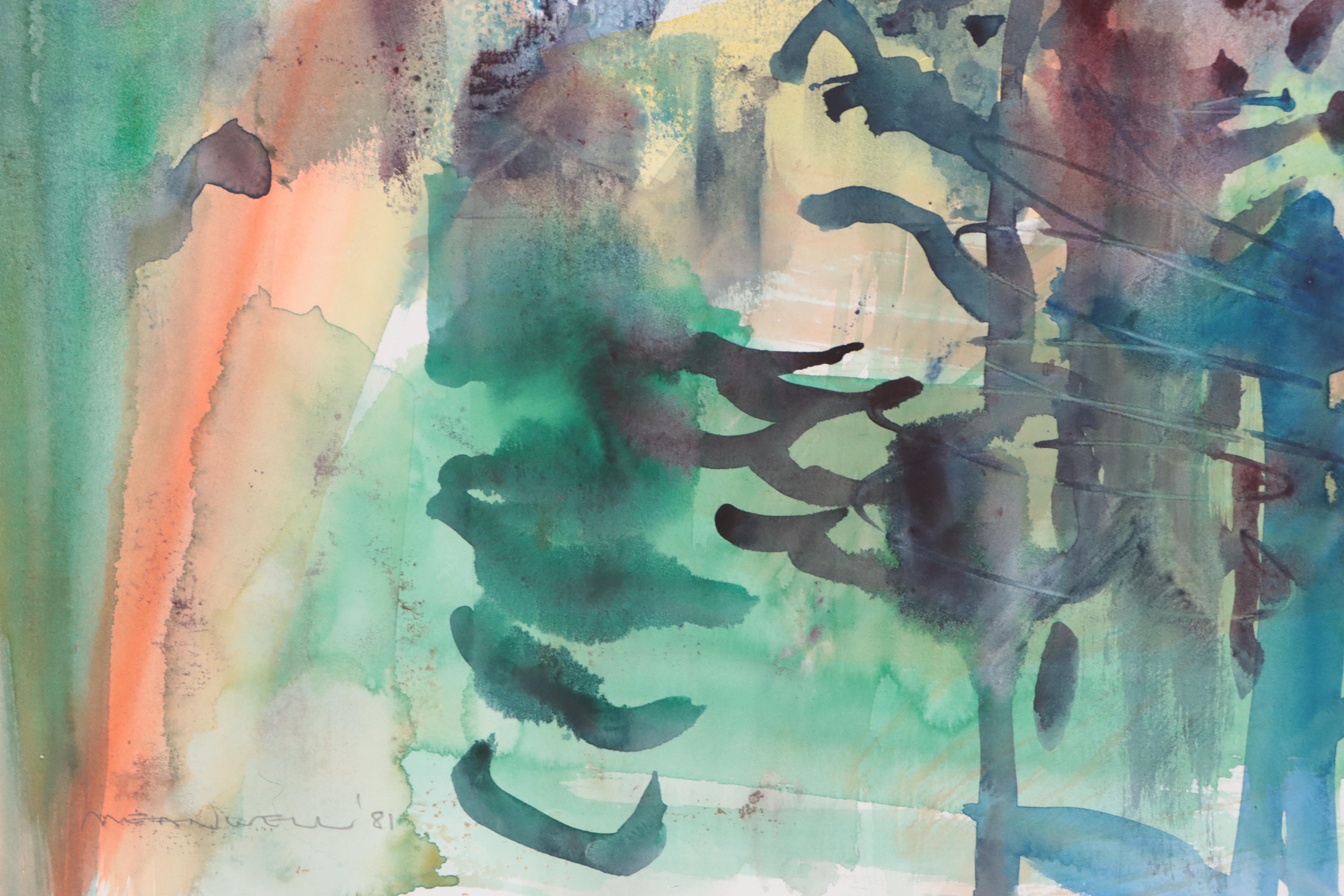 Jack Meanwell Abstract Watercolor Painting, 1981