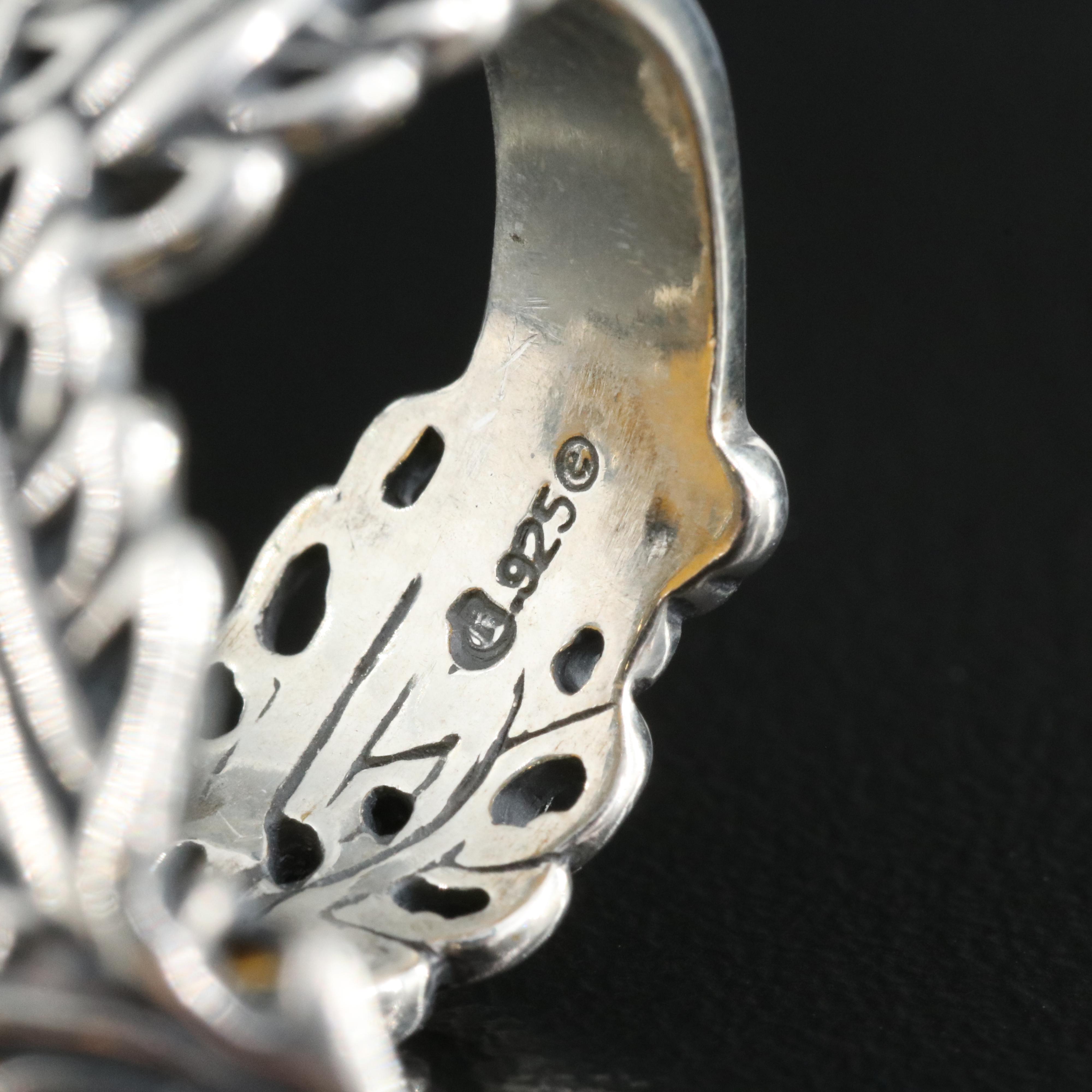 Carolyn Pollack for Relios Sterling Necklace and Ring Set Including Gemstones