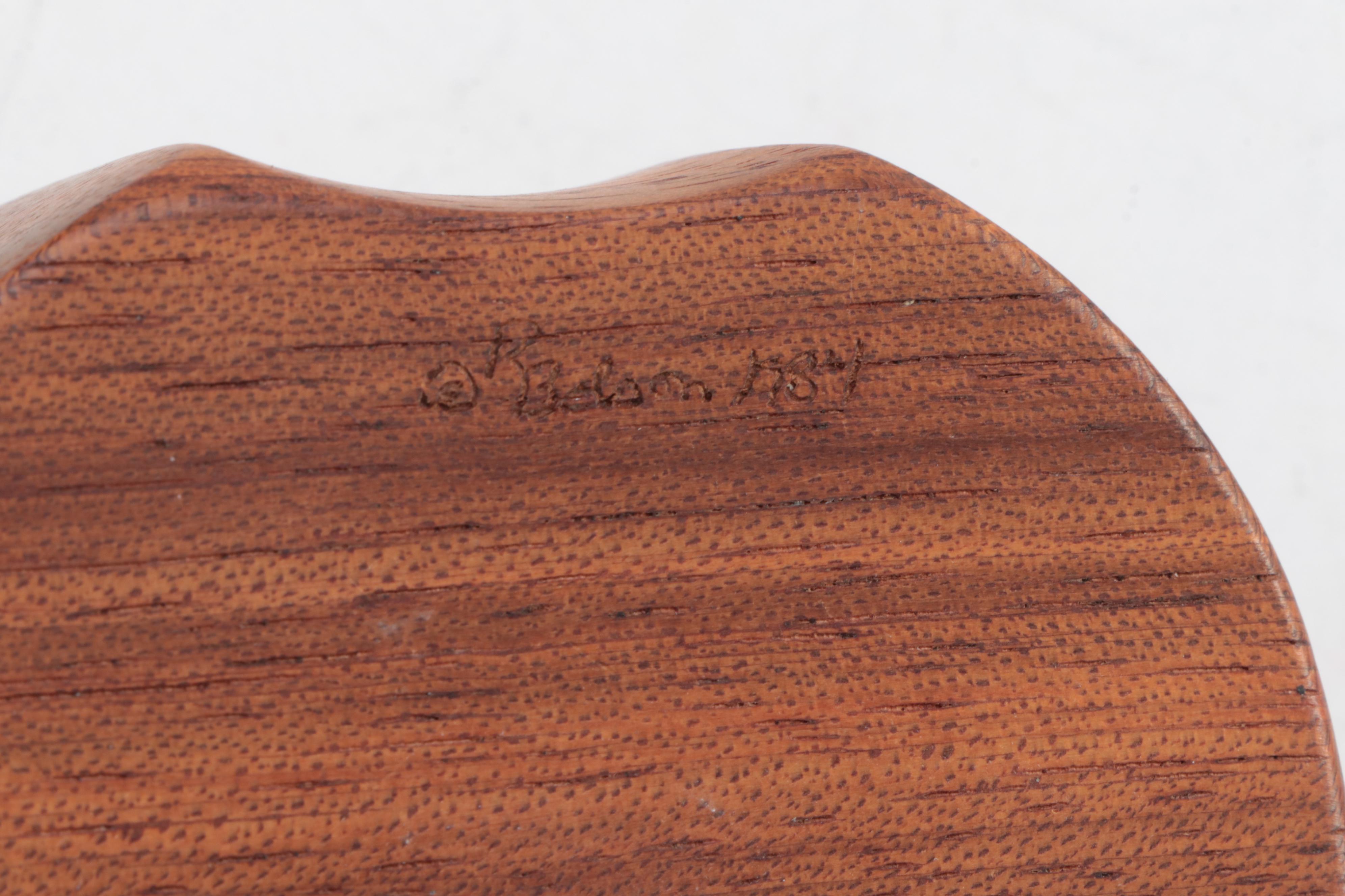 Artist Signed Walnut and Padouk Inlaid Wooden Box, 1984