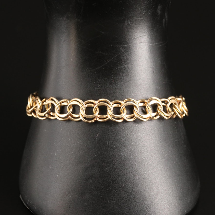 14K Double Curb Chain Bracelet