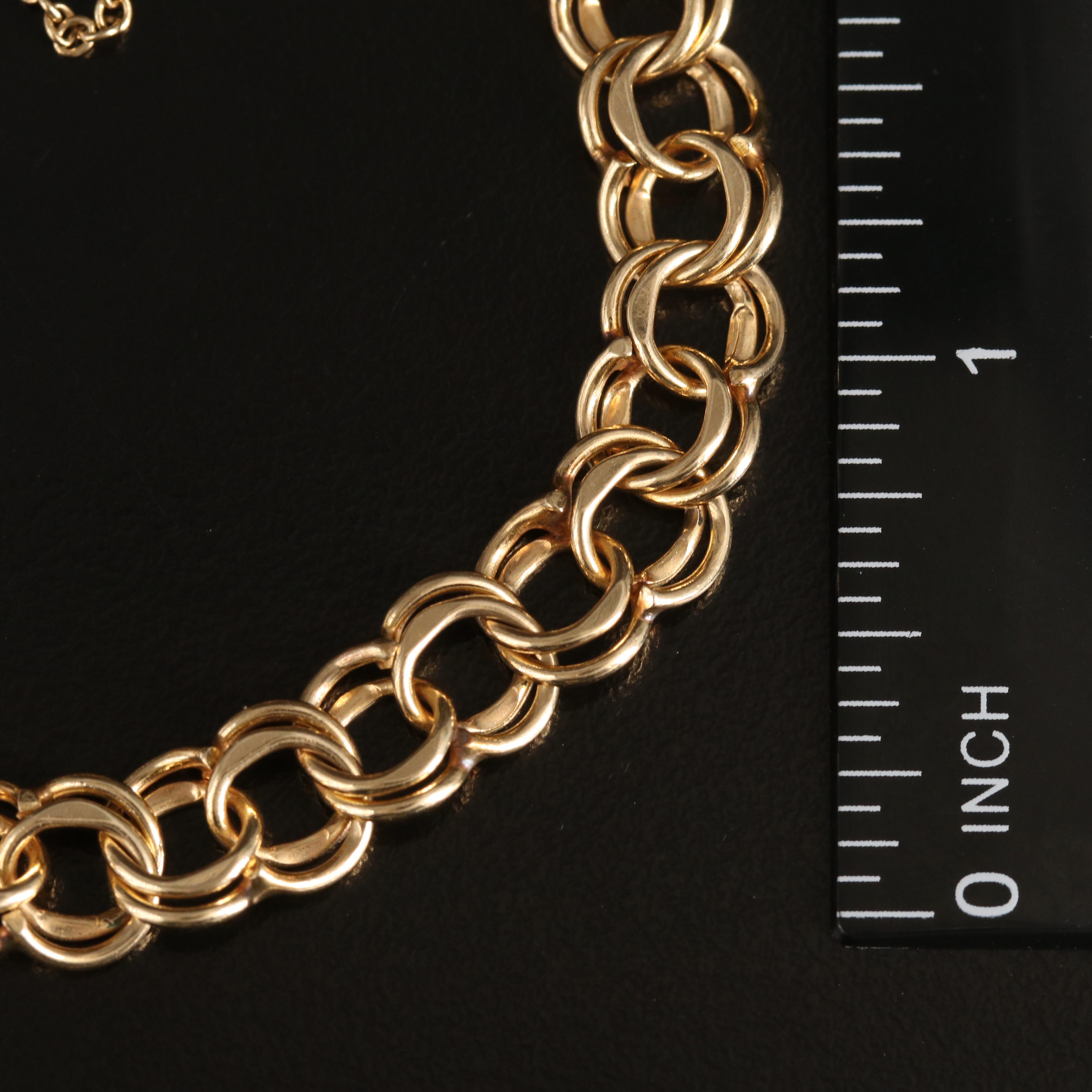 14K Double Curb Chain Bracelet