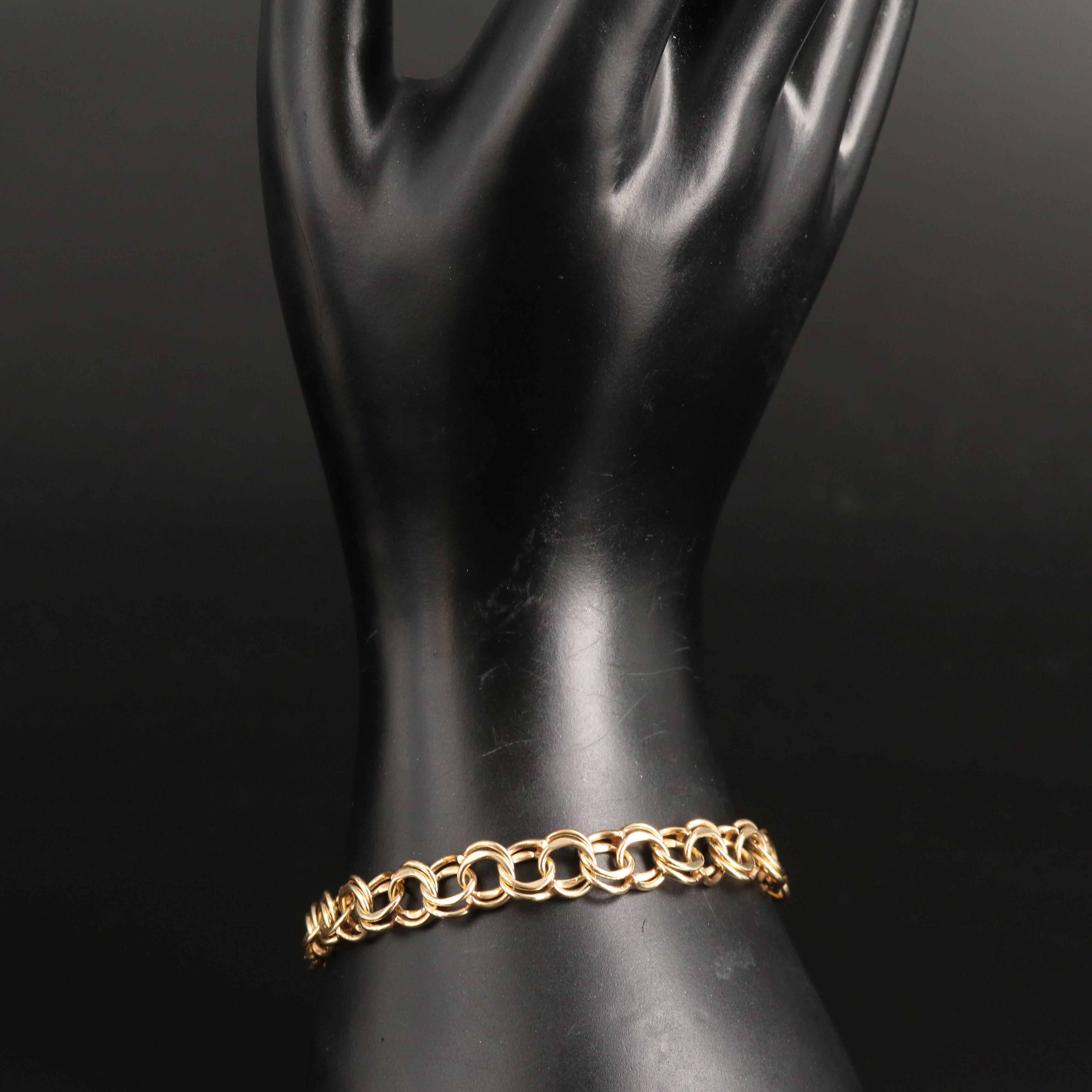 14K Double Curb Chain Bracelet