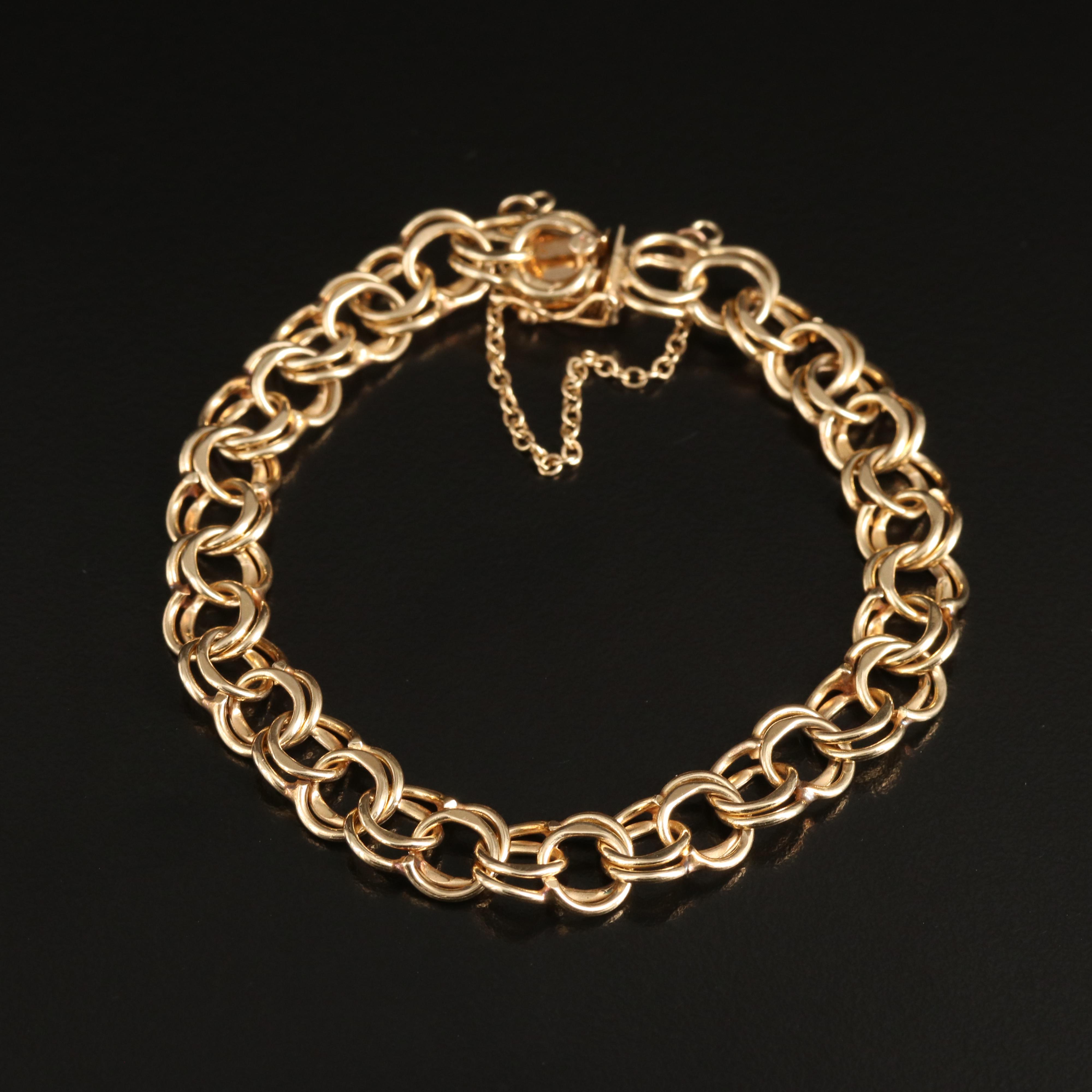 14K Double Curb Chain Bracelet