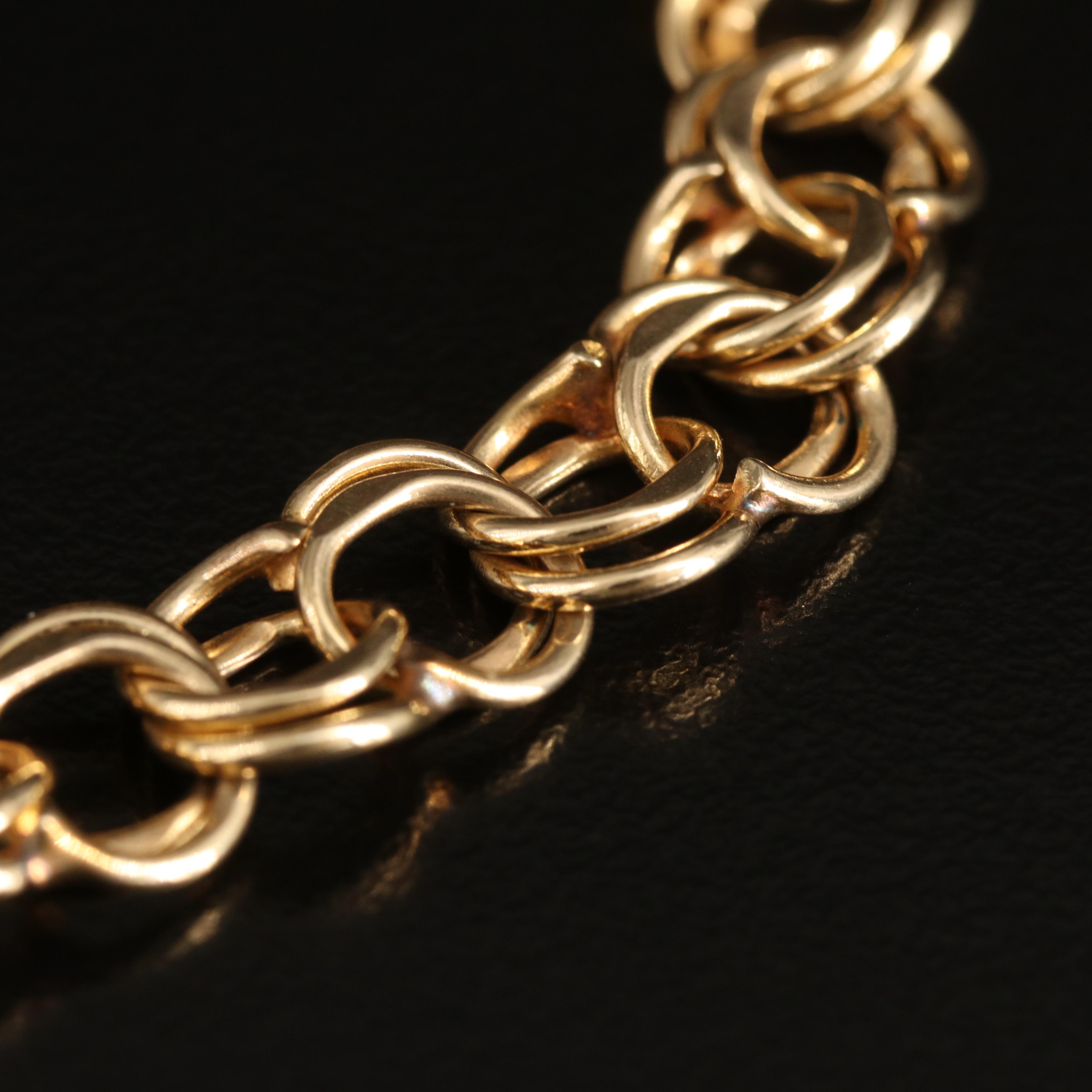 14K Double Curb Chain Bracelet