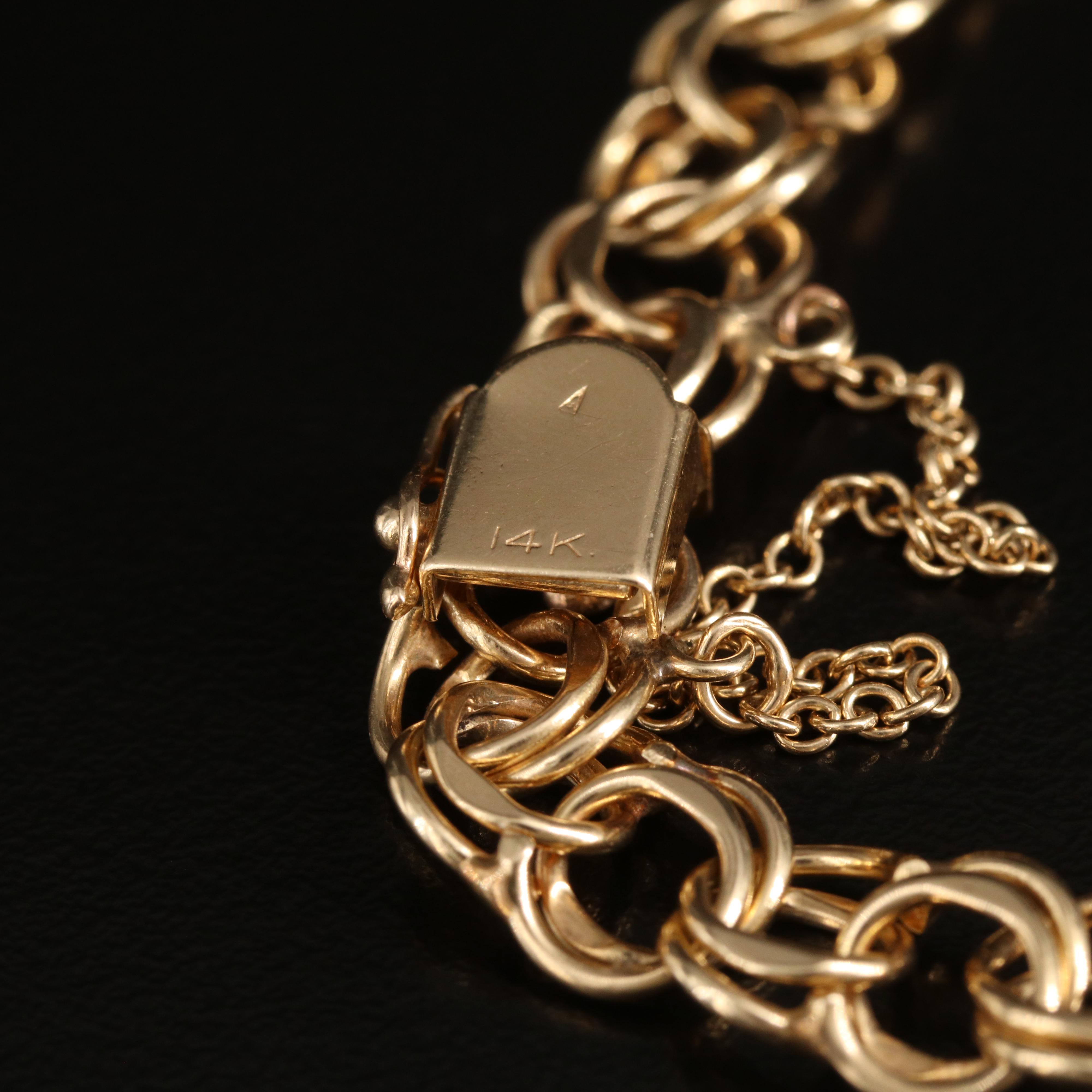 14K Double Curb Chain Bracelet