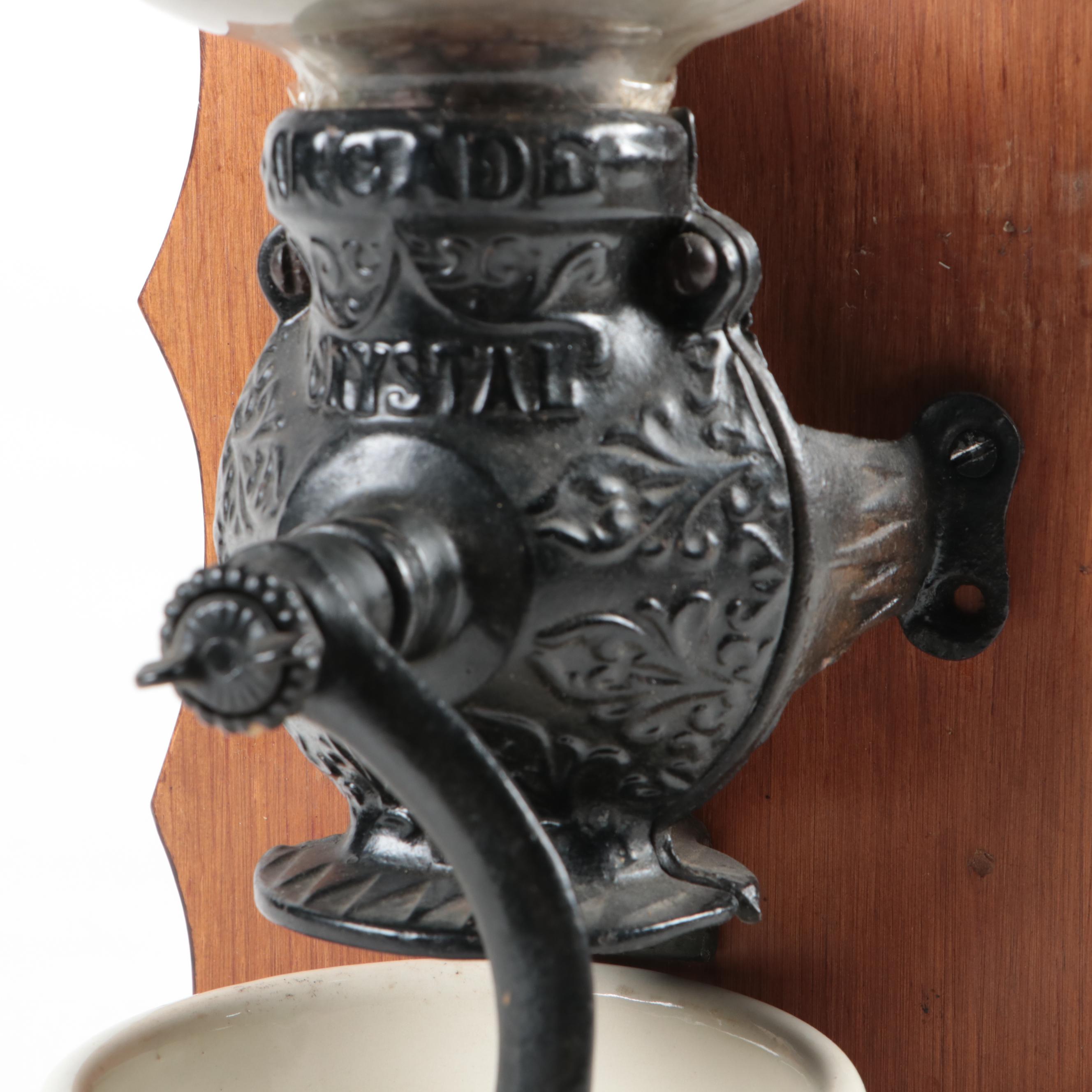 Crystal Arcade Hand Crank Wall Mount Coffee Grinder with Ceramic Bowl