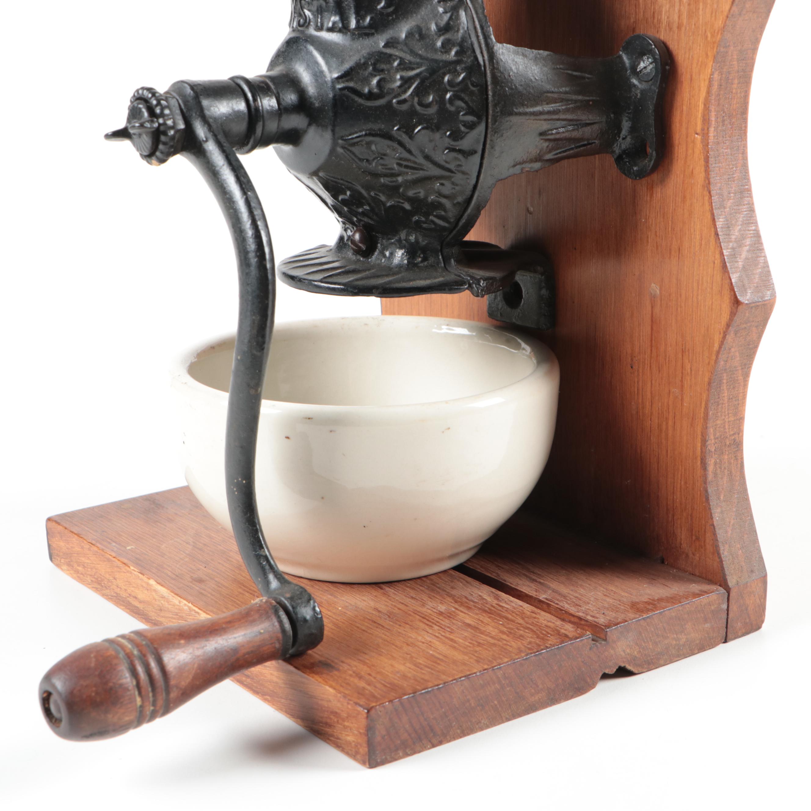 Crystal Arcade Hand Crank Wall Mount Coffee Grinder with Ceramic Bowl