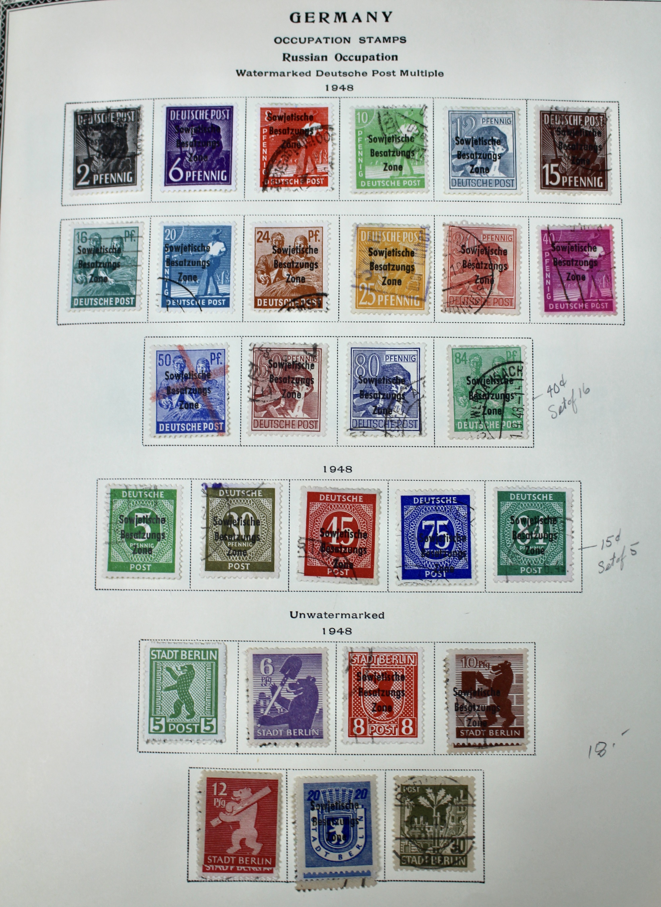 German Postage Stamp Collection