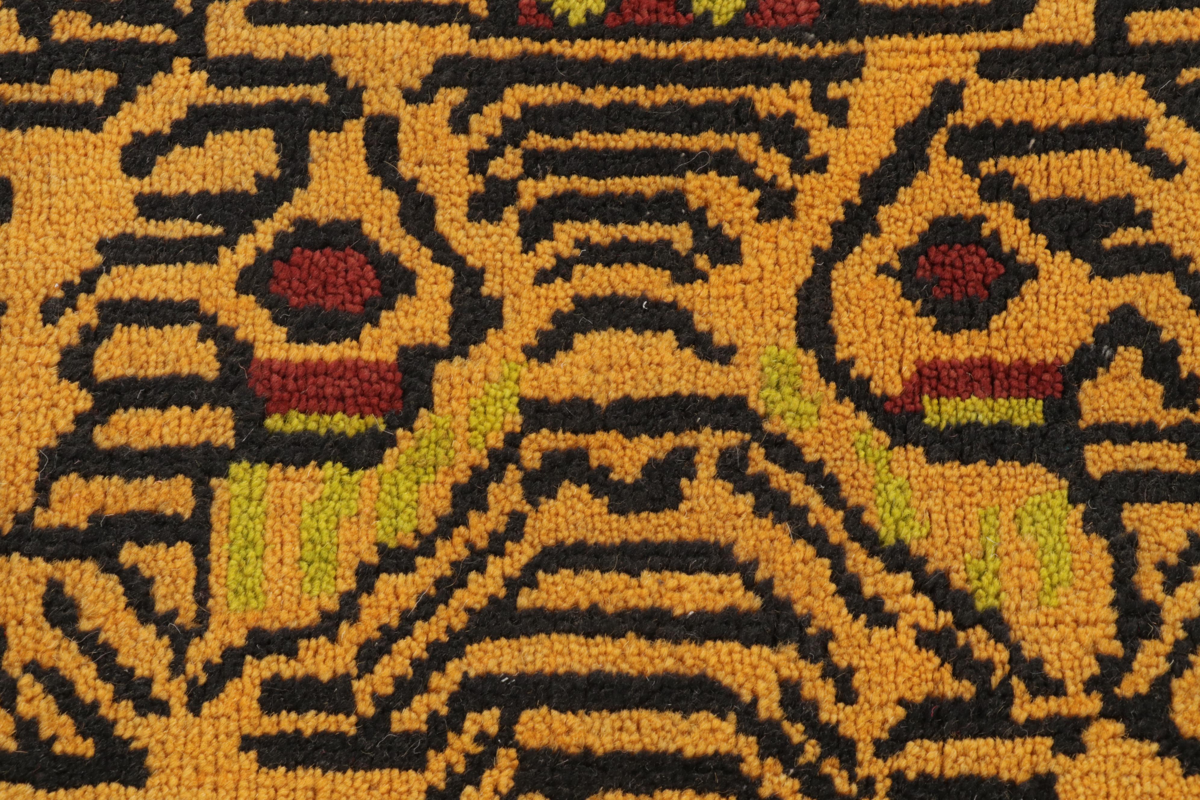 4' x 6'3 Hand-Knotted Nepalese Tiger Figure Area Rug