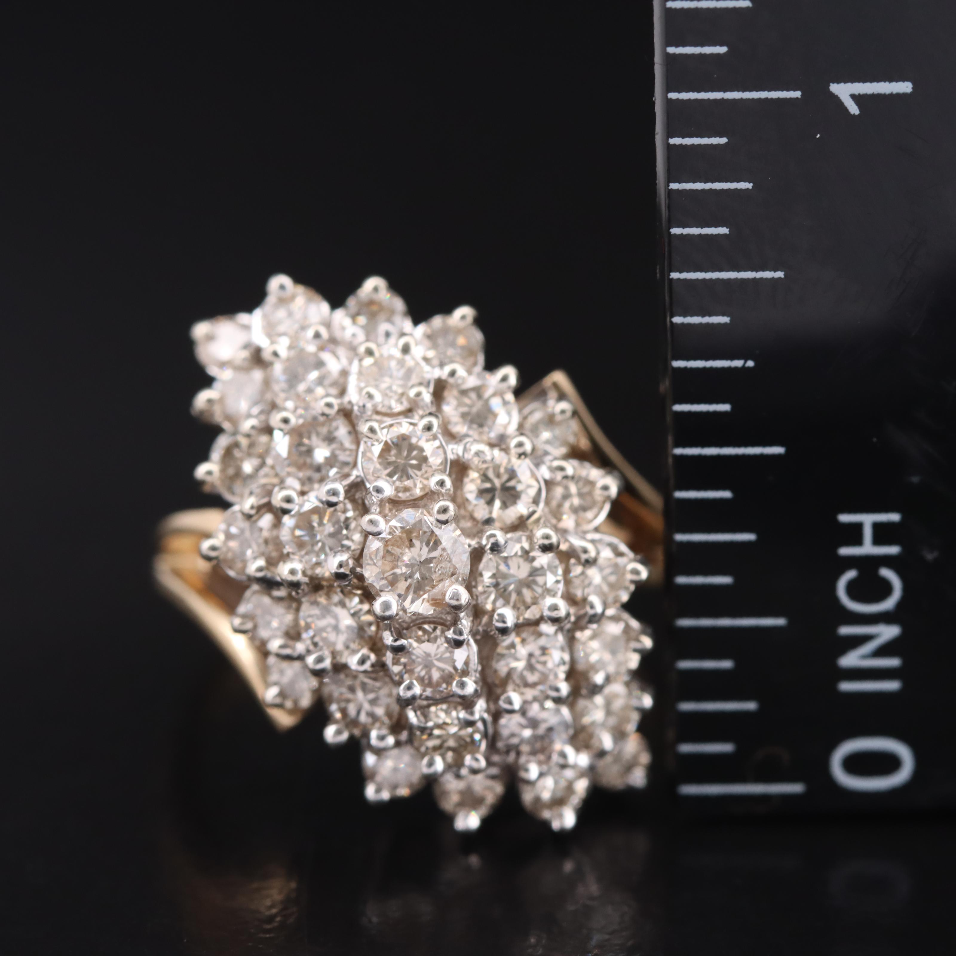 10K 2.00 CTW Diamond Cluster Ring