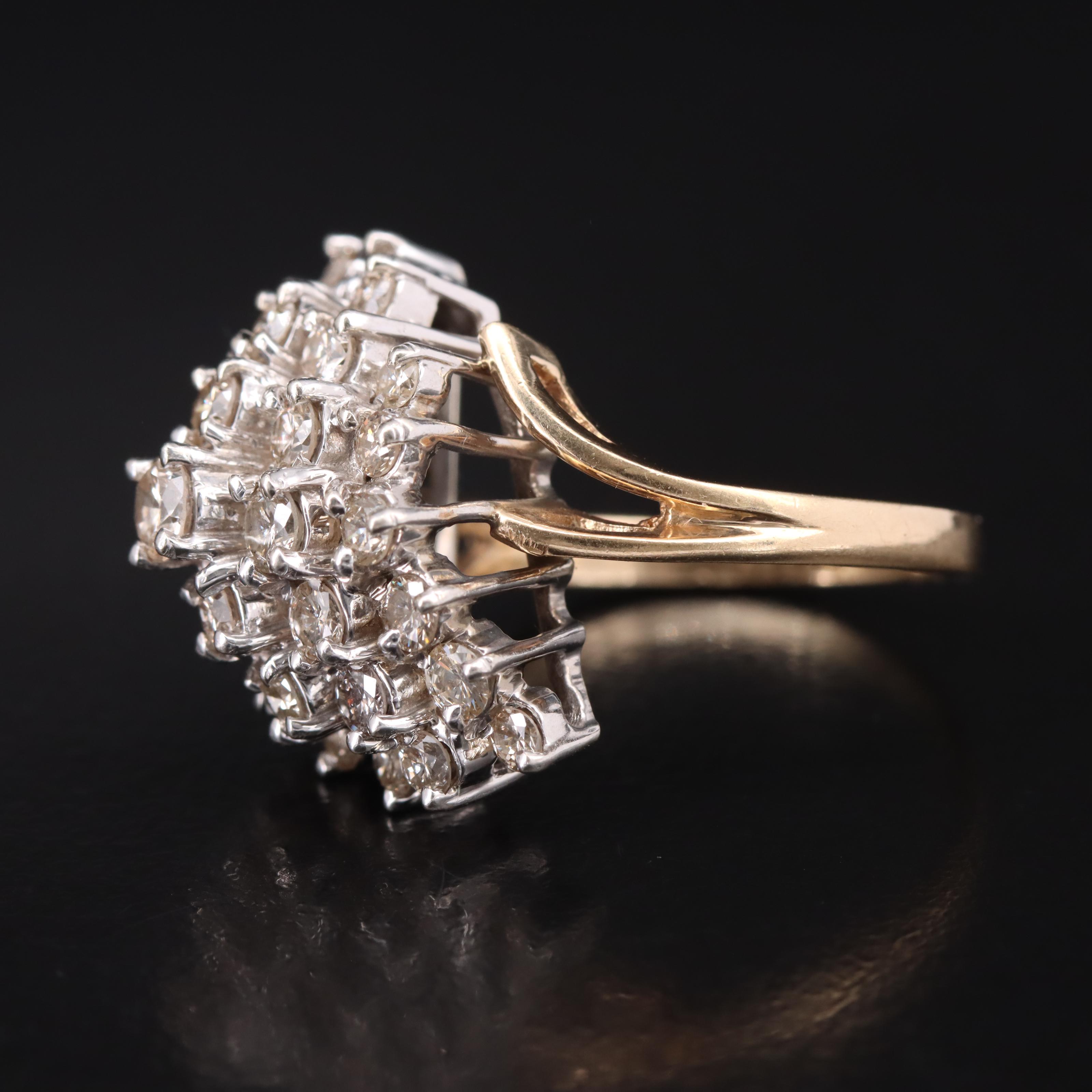 10K 2.00 CTW Diamond Cluster Ring