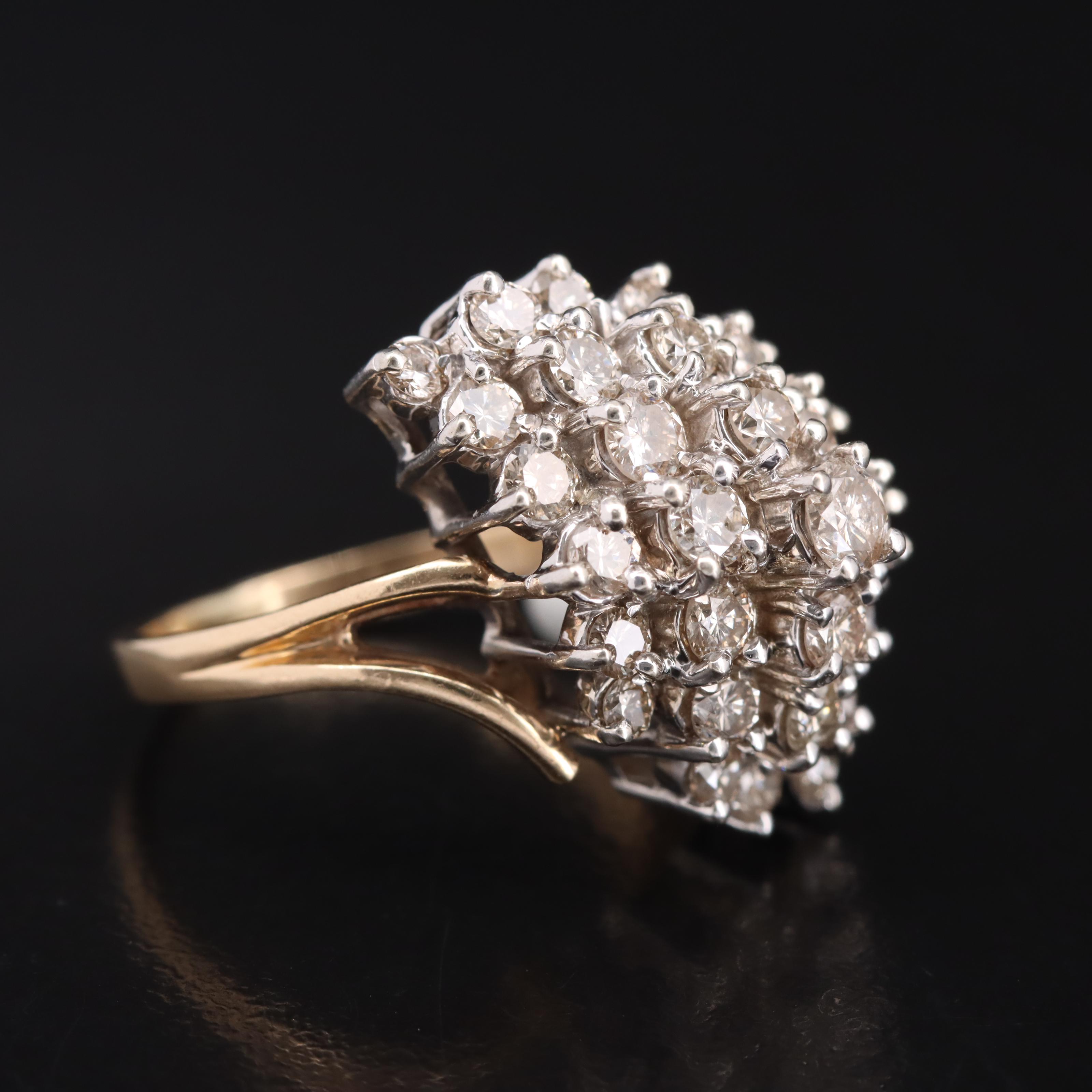 10K 2.00 CTW Diamond Cluster Ring