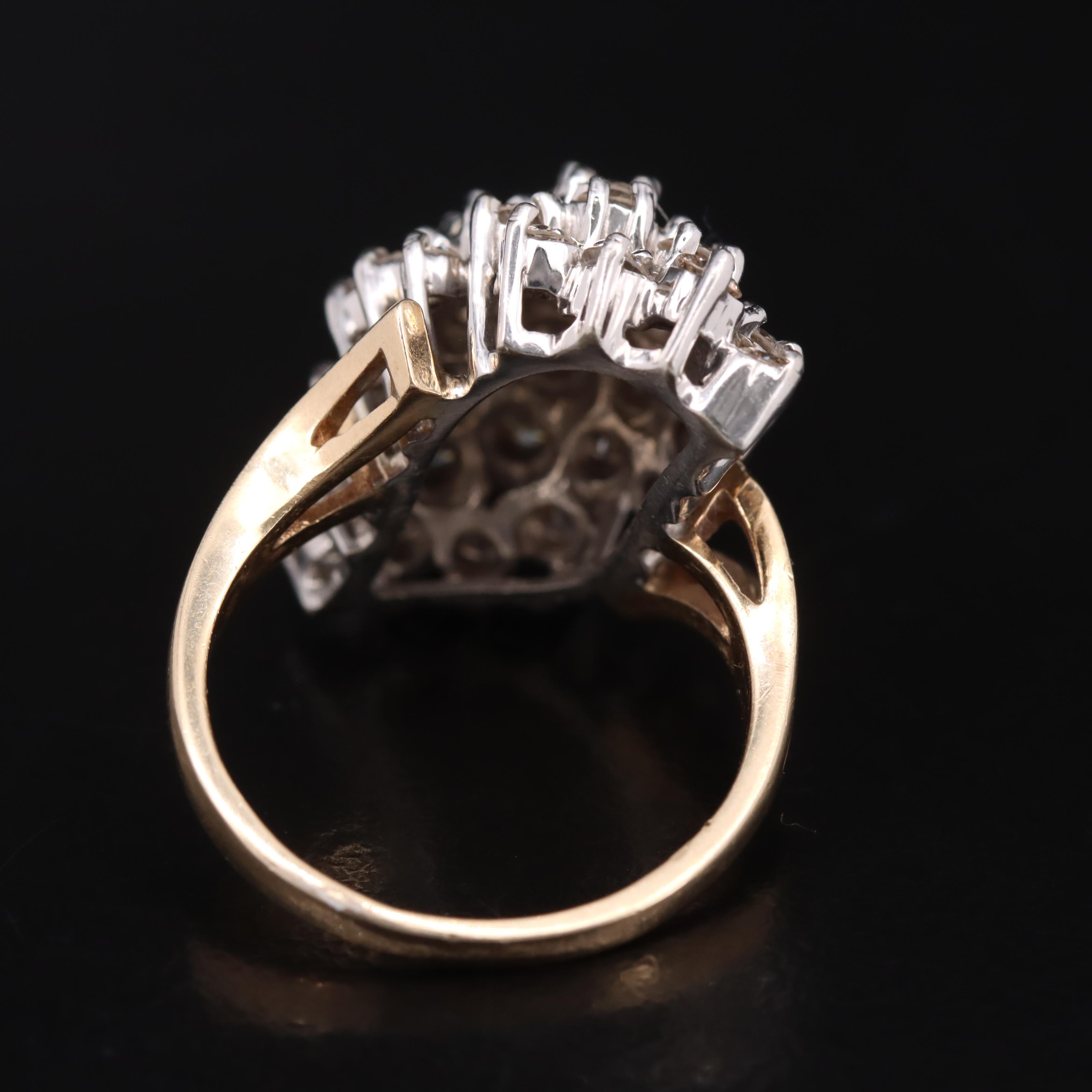 10K 2.00 CTW Diamond Cluster Ring