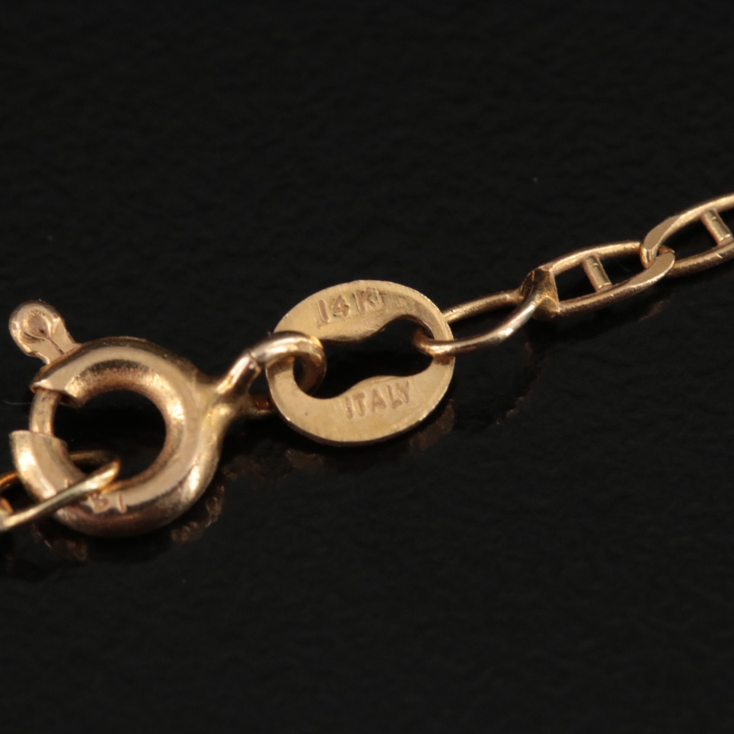 Vintage 14K Pearl and Diamond Knot Pendant Necklace