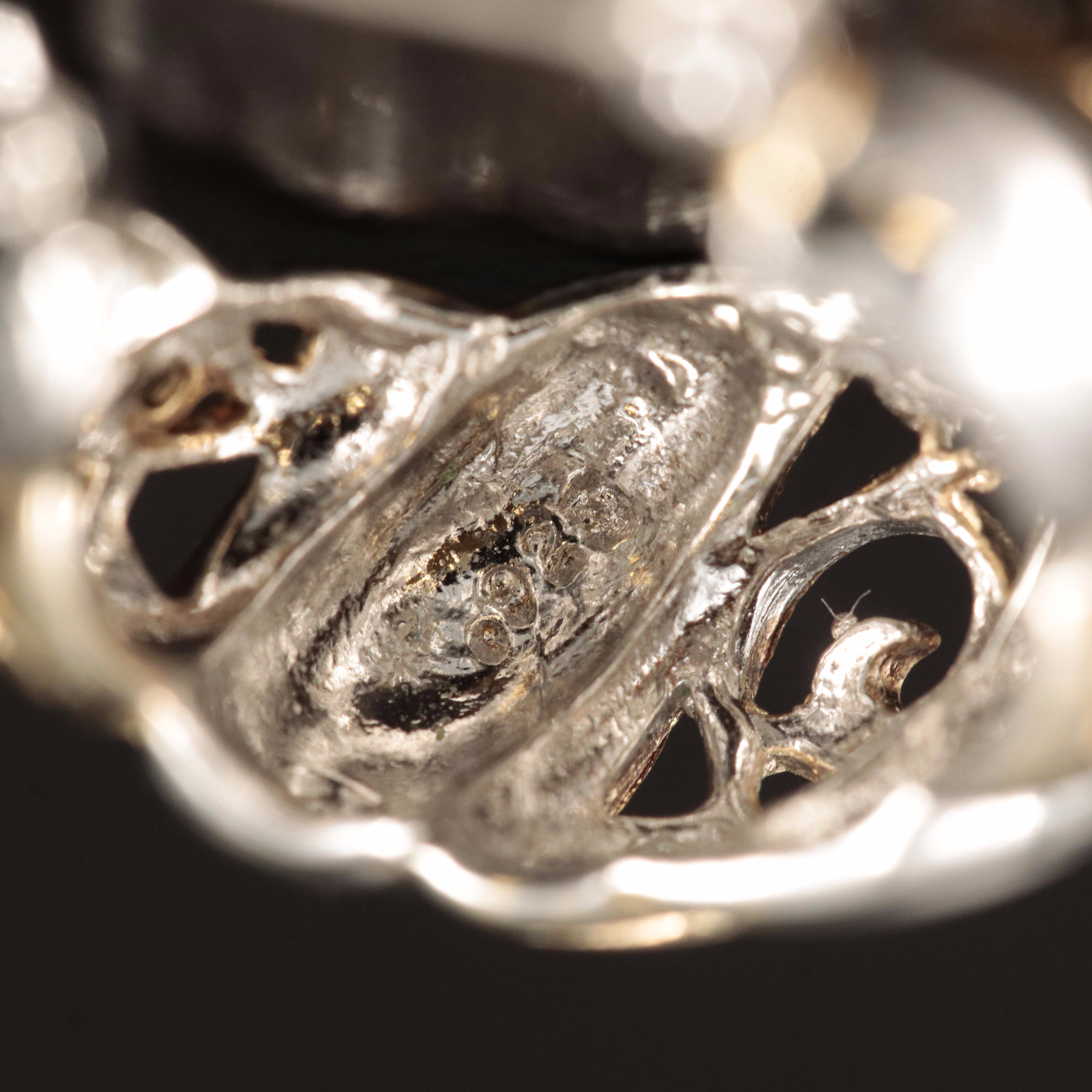 Sterling Fluted Scrollwork Hoop Earrings