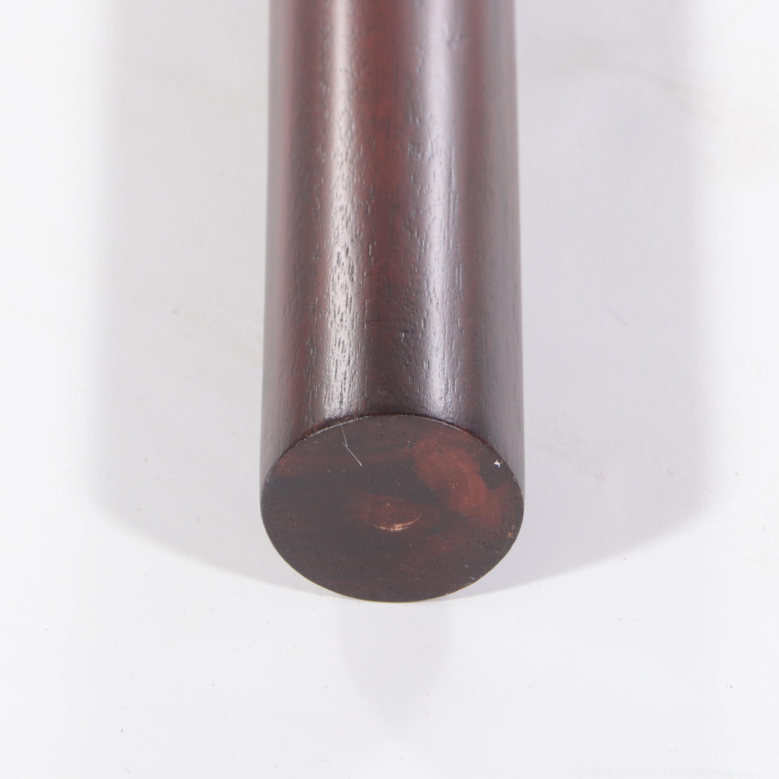 Ralph Lauren Home Mahogany Curtain Rods with Brass Finials and Brackets