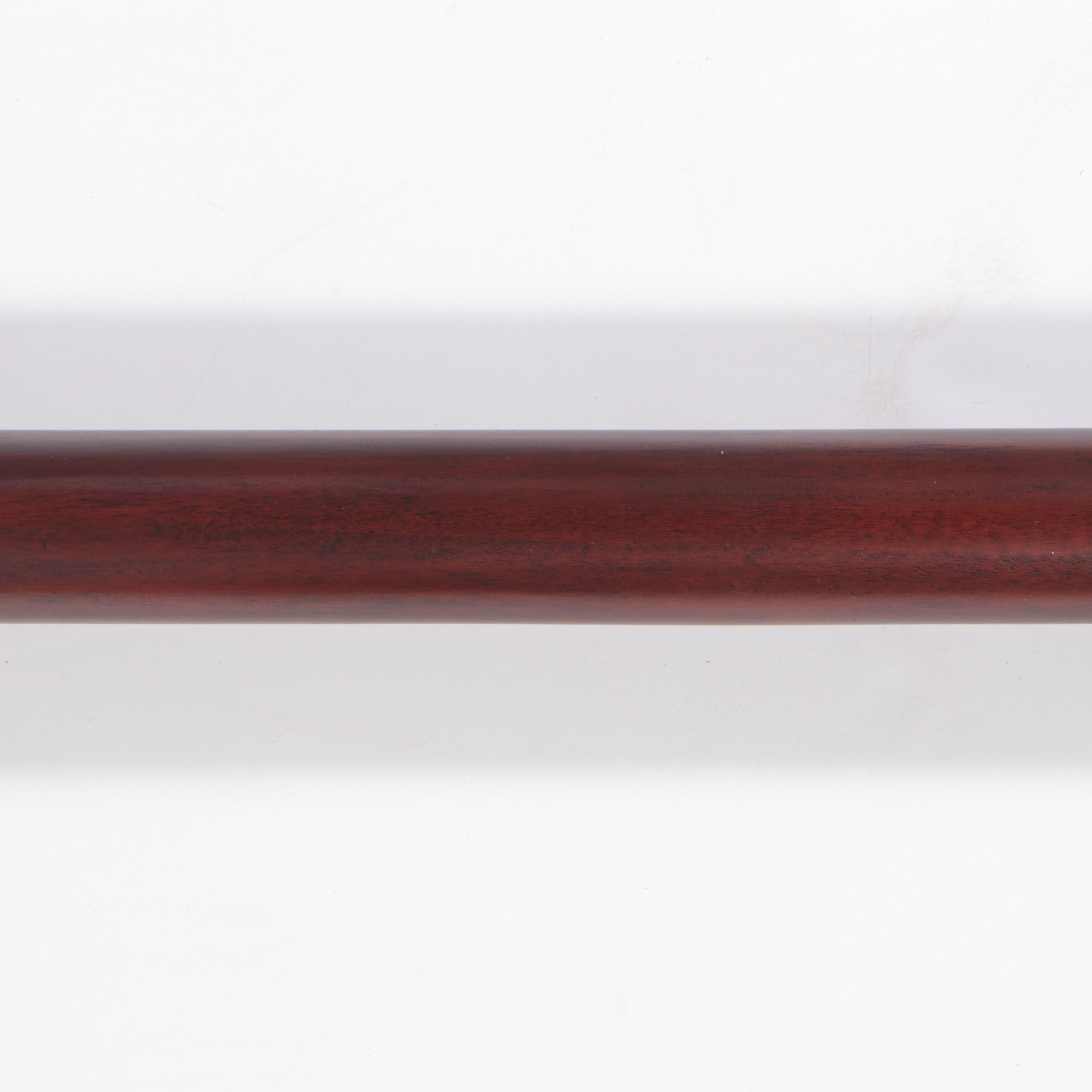 Ralph Lauren Home Mahogany Curtain Rods with Brass Finials and Brackets