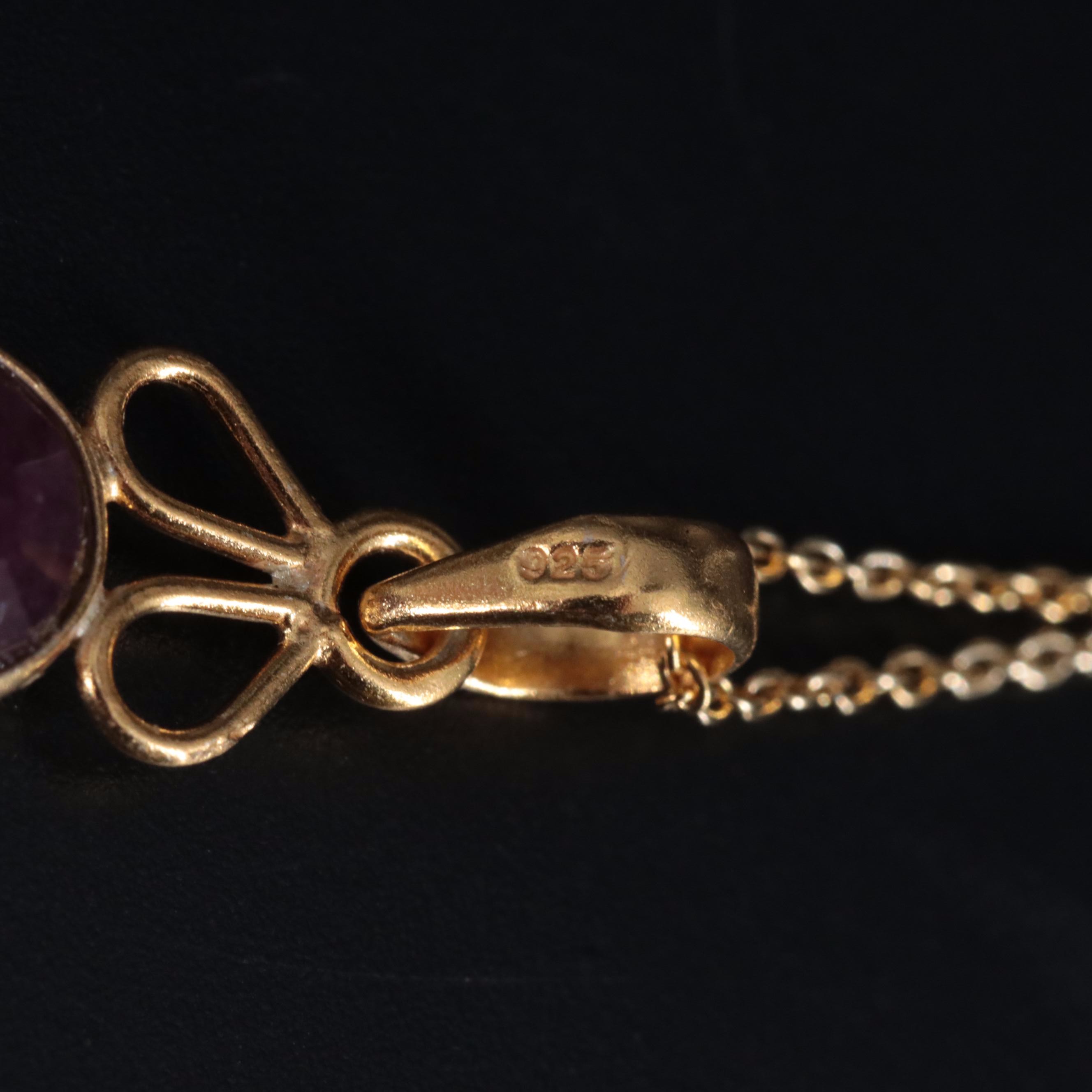 Sterling Silver Gemstone Pendant Necklace