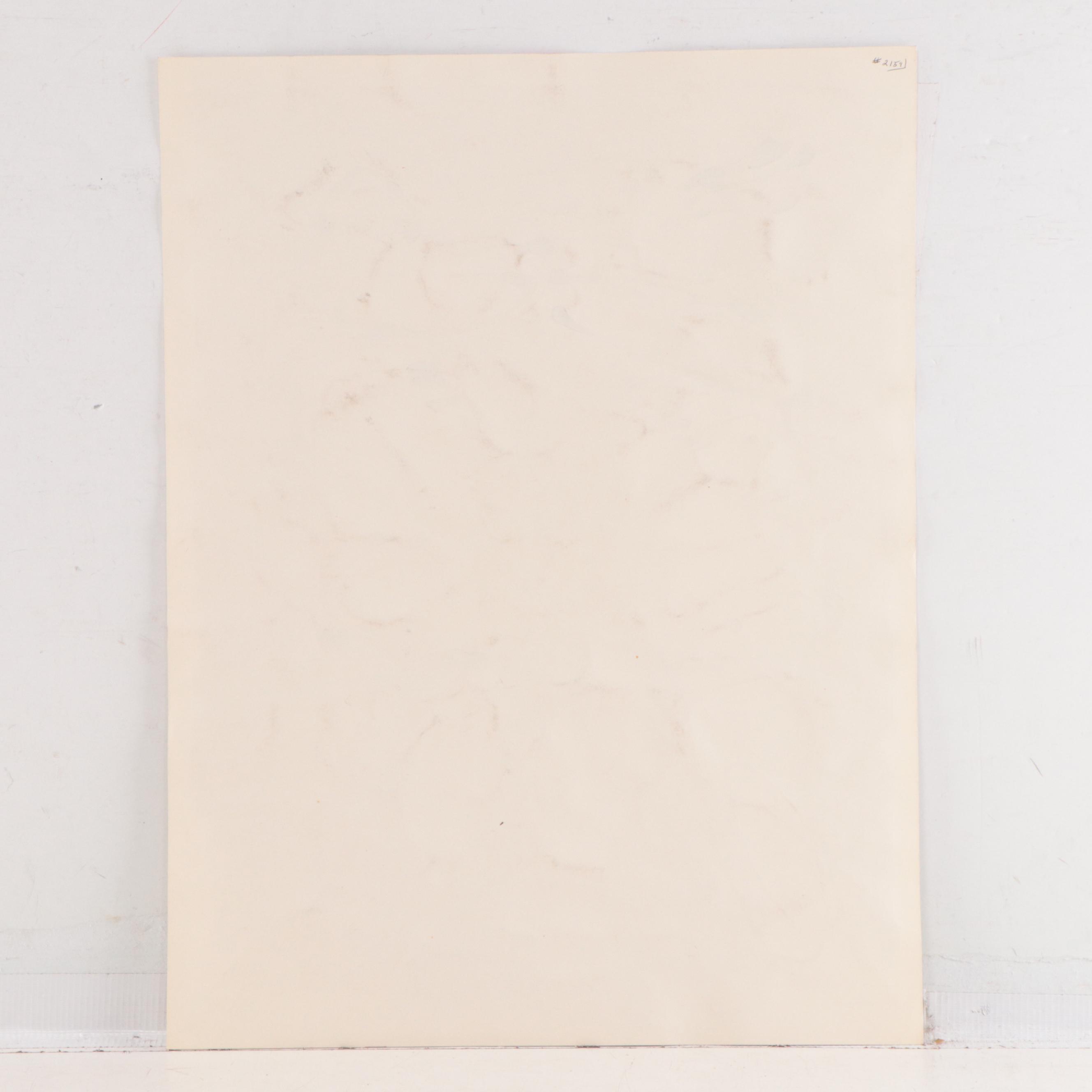 Jack Meanwell Figural Abstract Expressionist Ink Painting, 1991