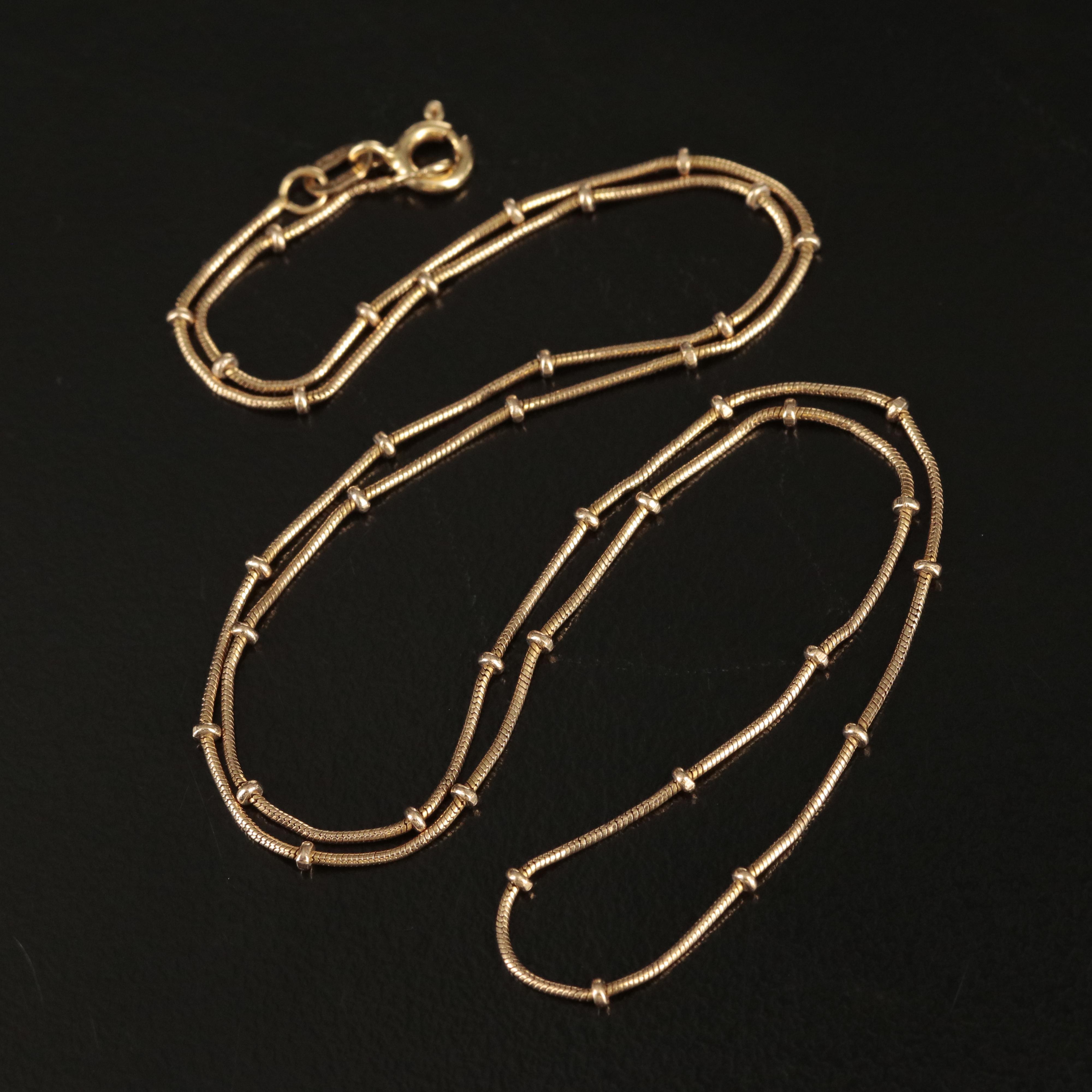Italian 14K Station Necklace