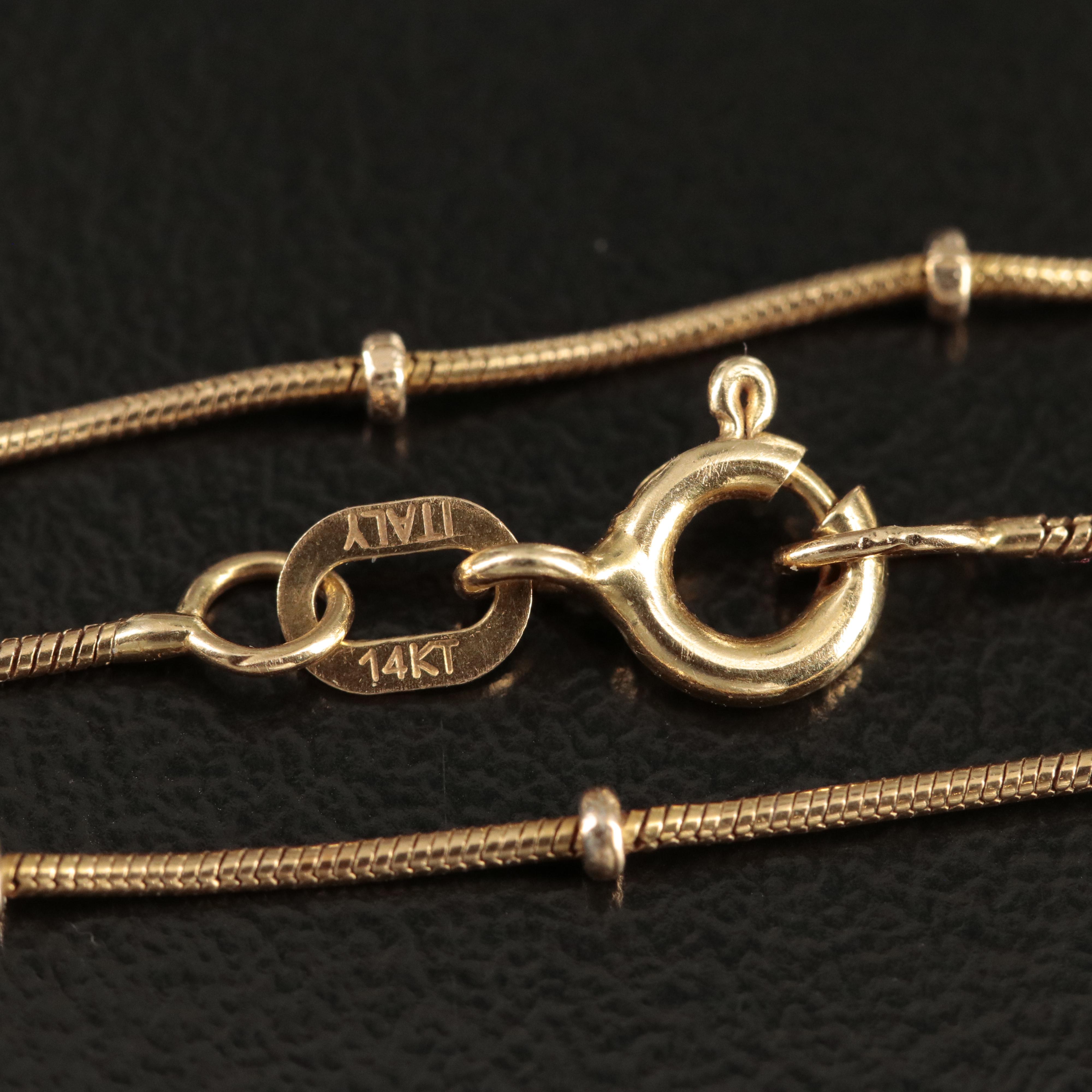 Italian 14K Station Necklace