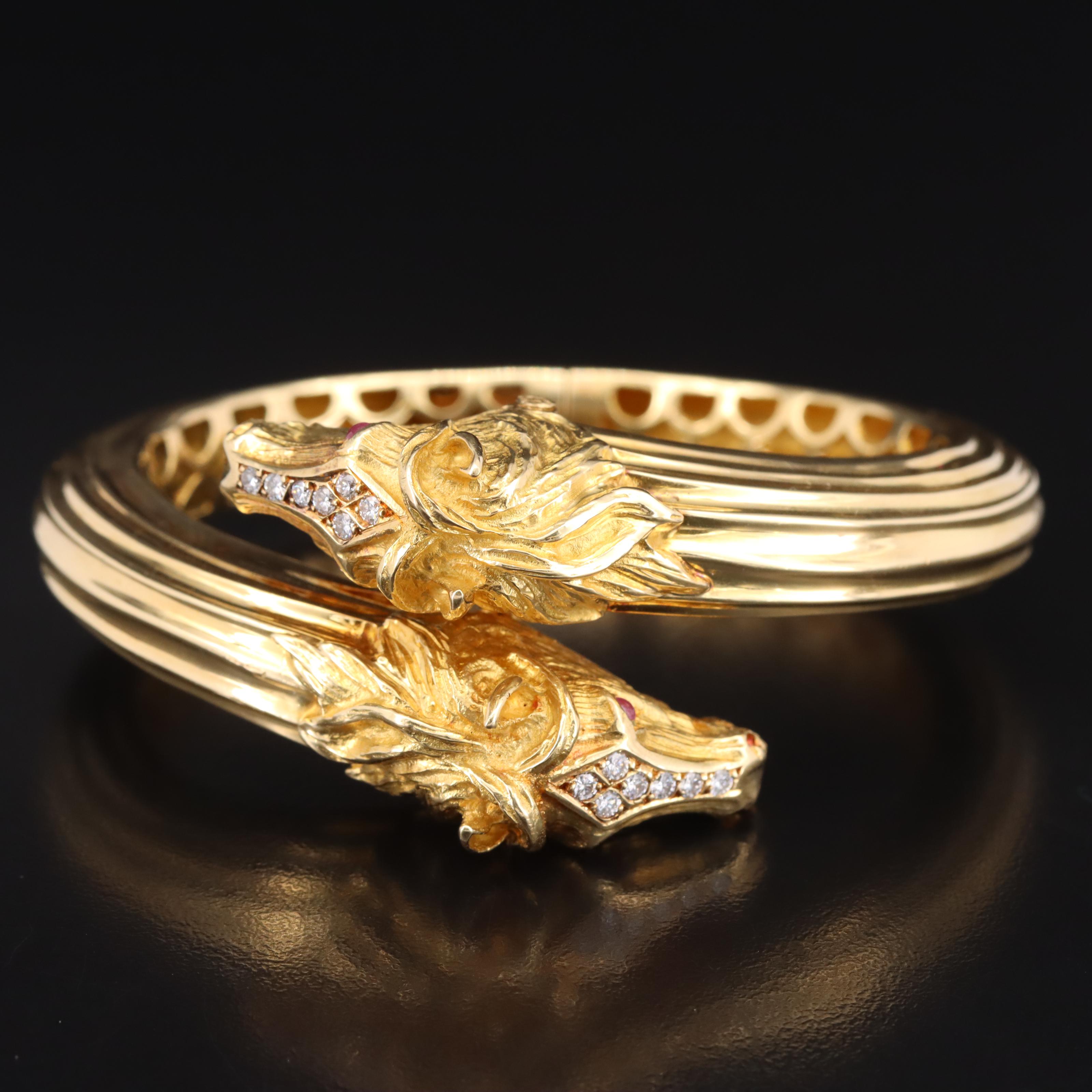 Maramenos & Pateras 18K Diamond and Ruby "Horses" Bracelet