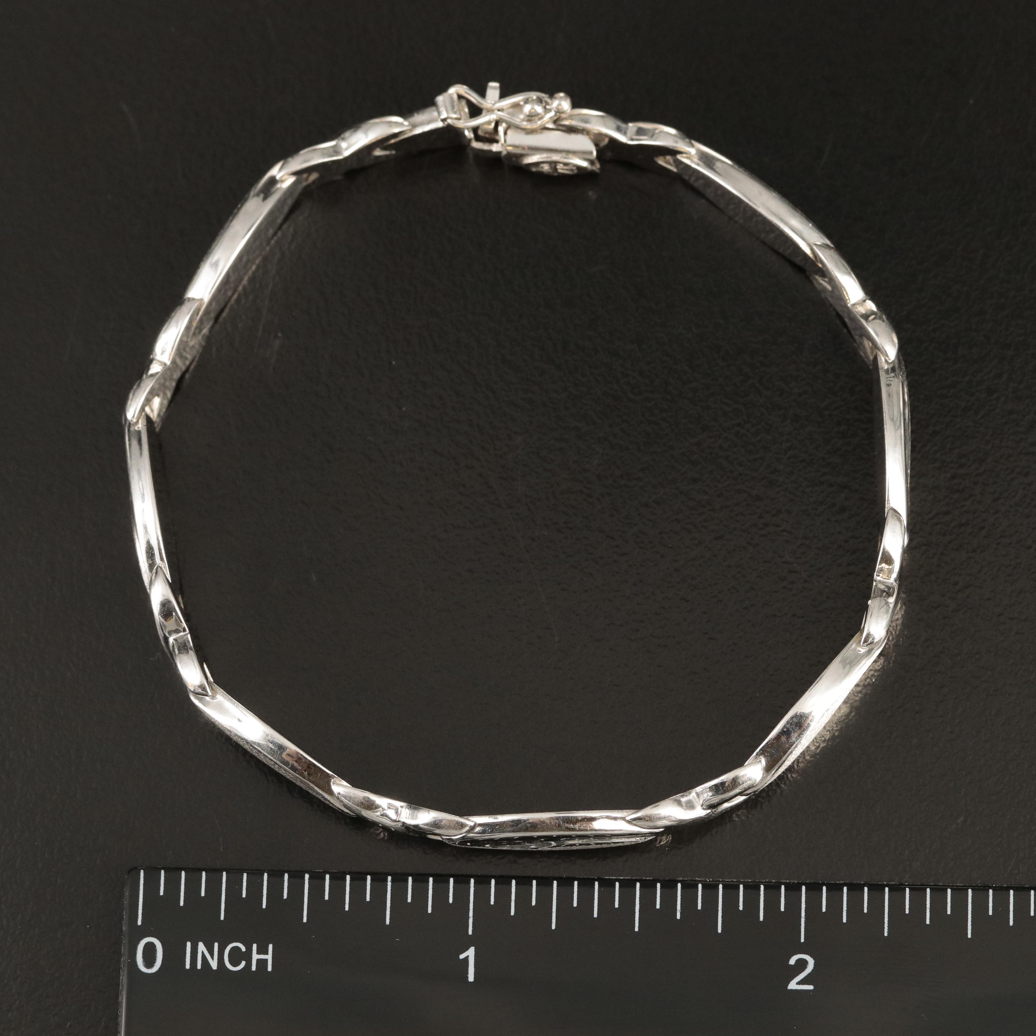 14K X and Oval Link Bracelet