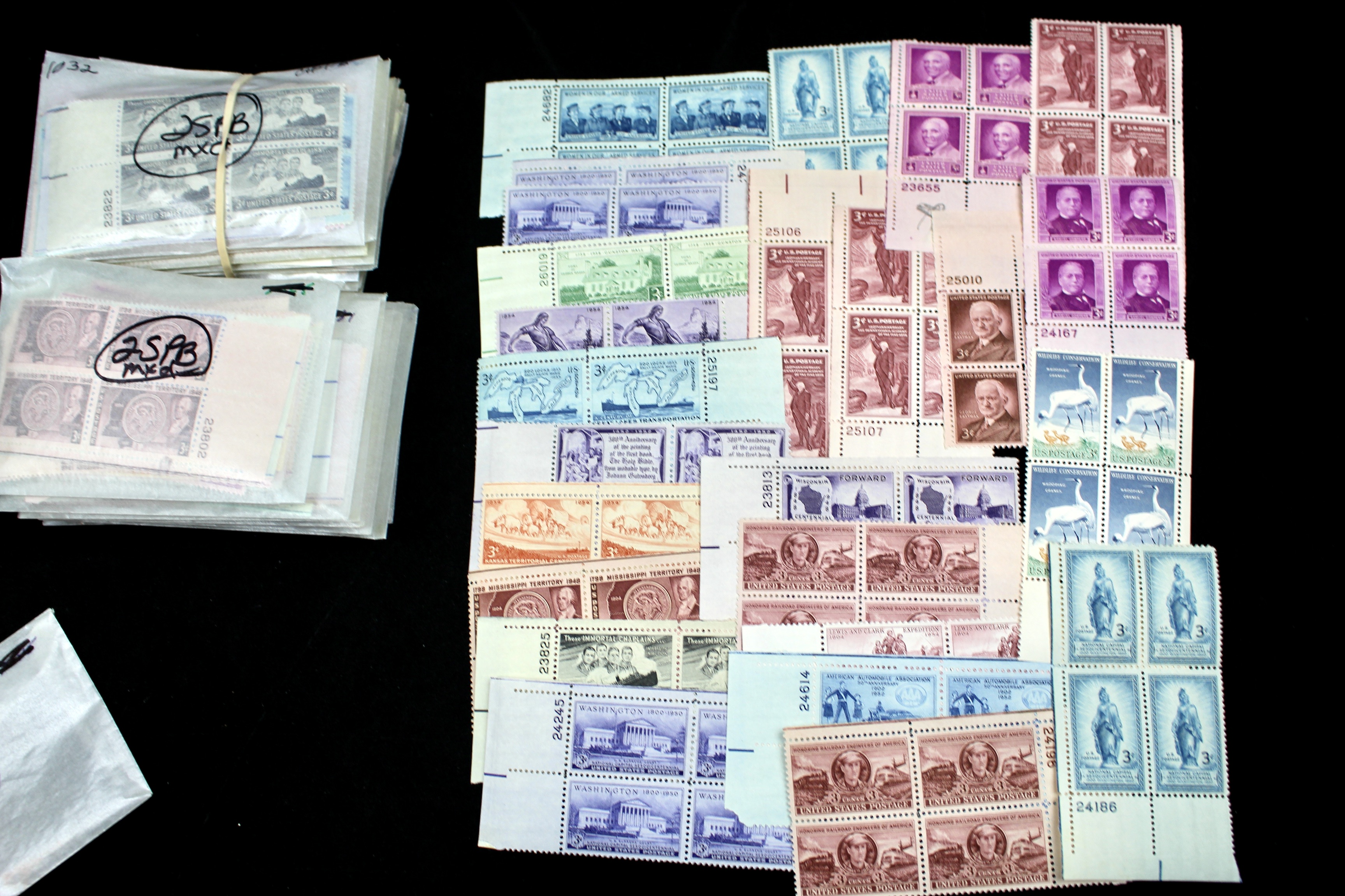 1,500 U.S. Postage Stamp Plate Blocks