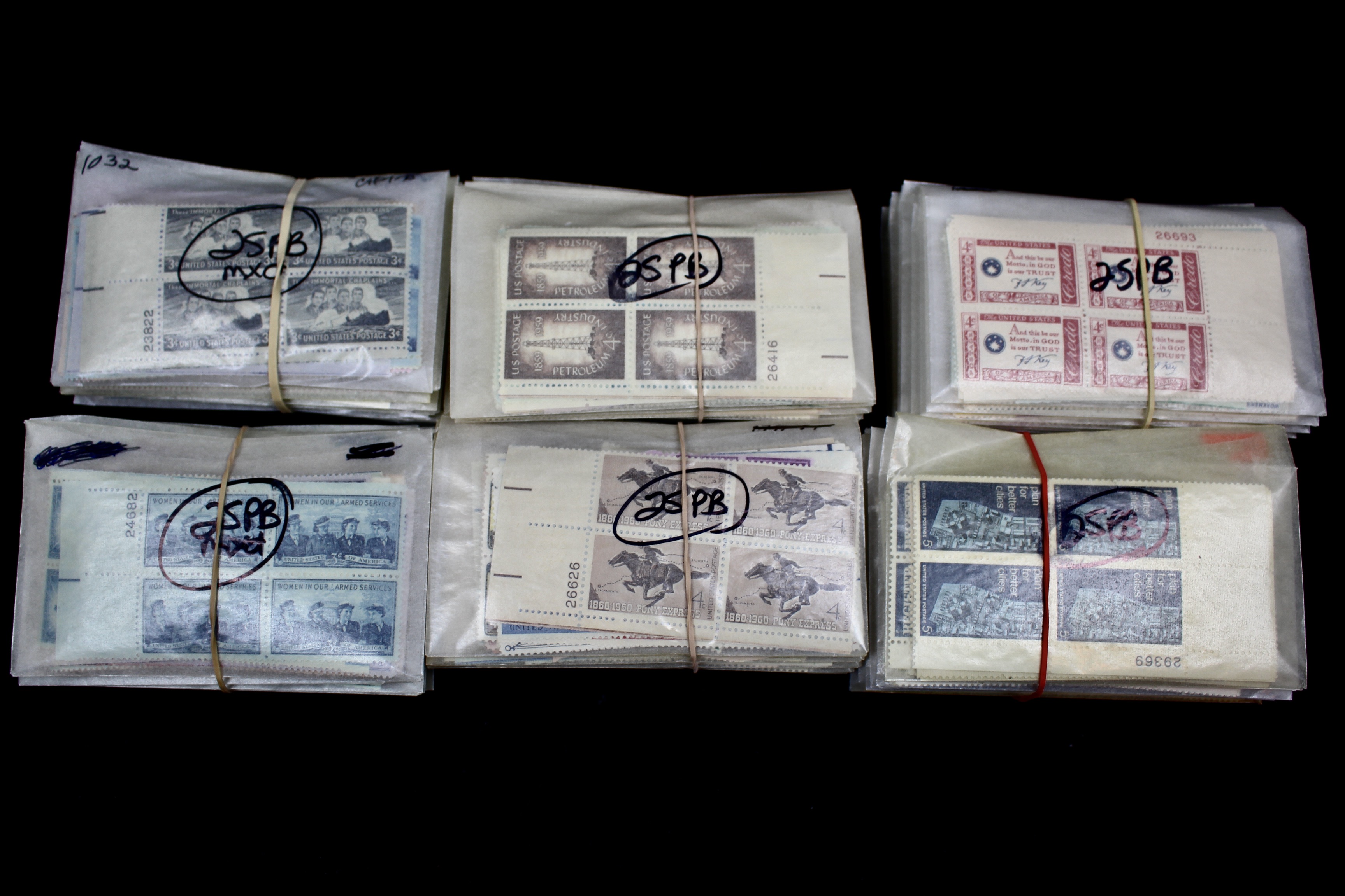 1,500 U.S. Postage Stamp Plate Blocks
