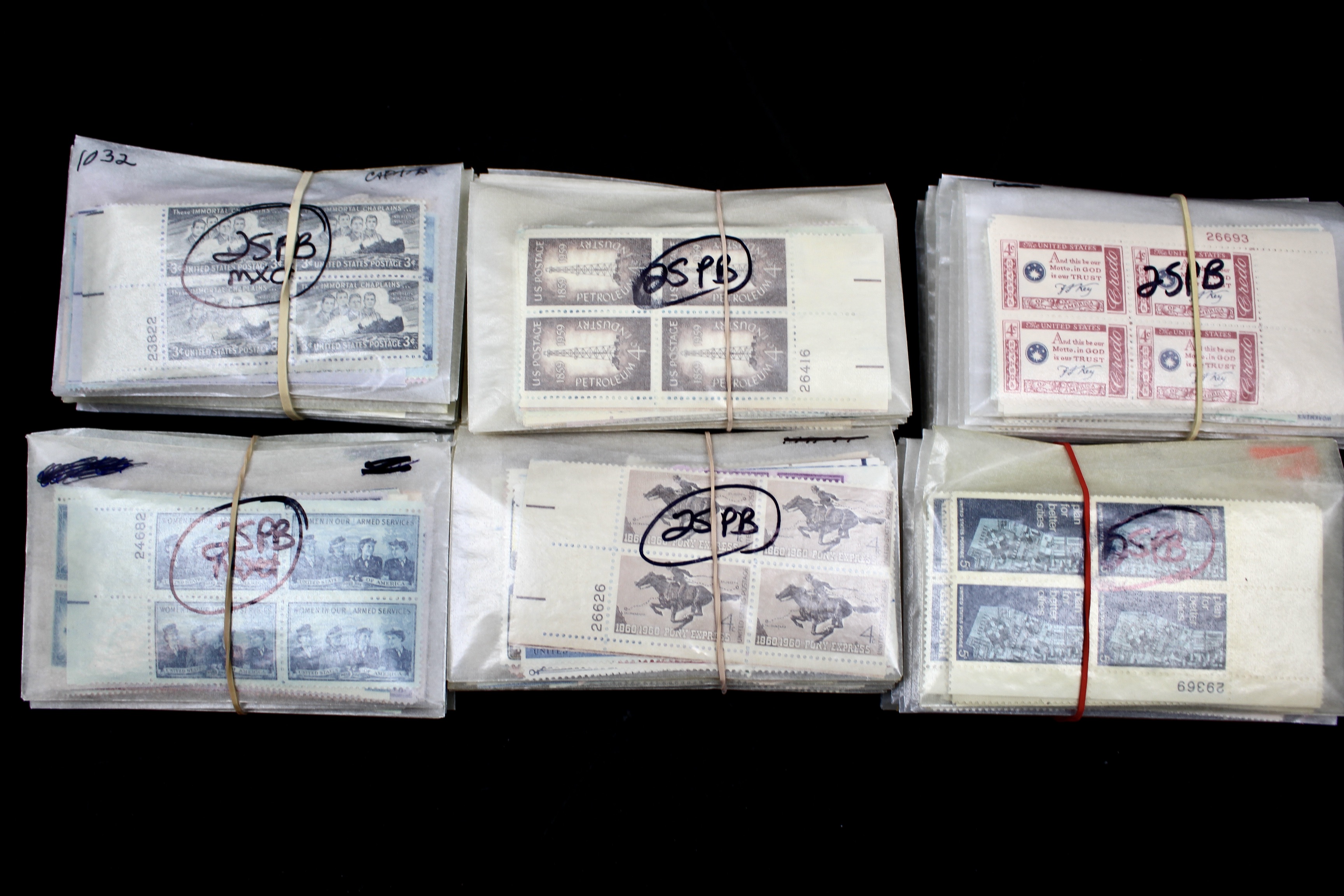 1,500 U.S. Postage Stamp Plate Blocks