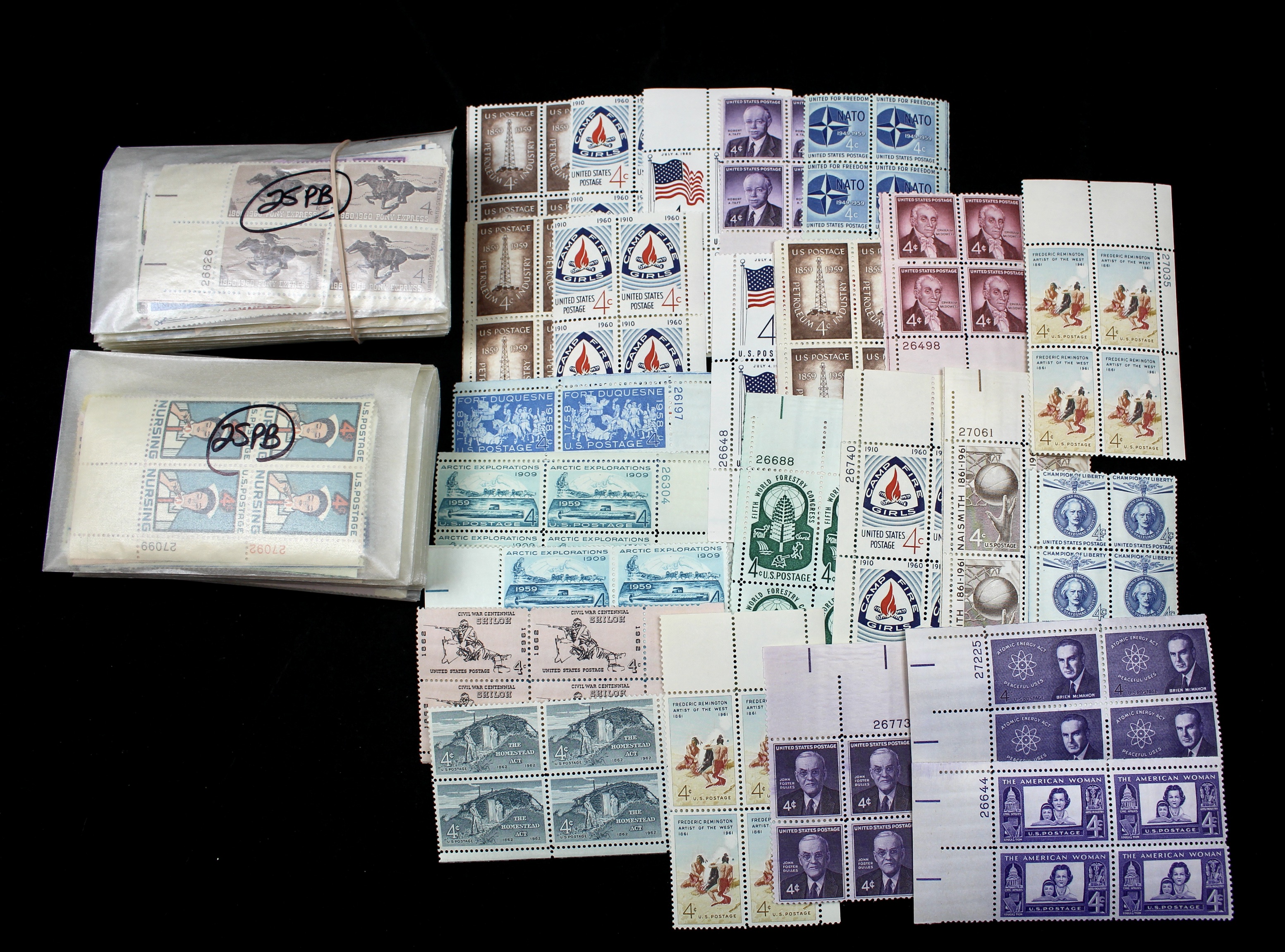 1,500 U.S. Postage Stamp Plate Blocks