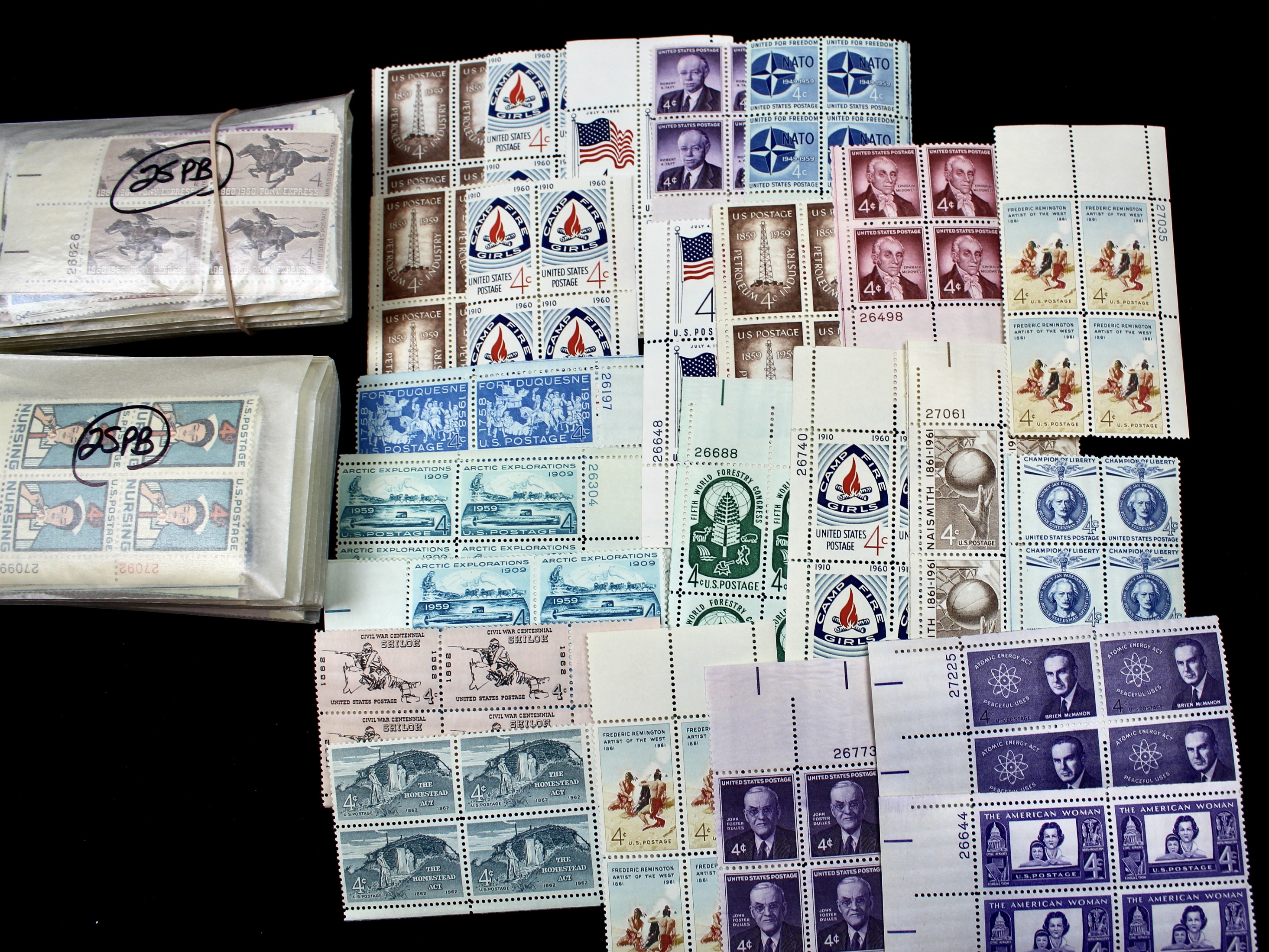 1,500 U.S. Postage Stamp Plate Blocks