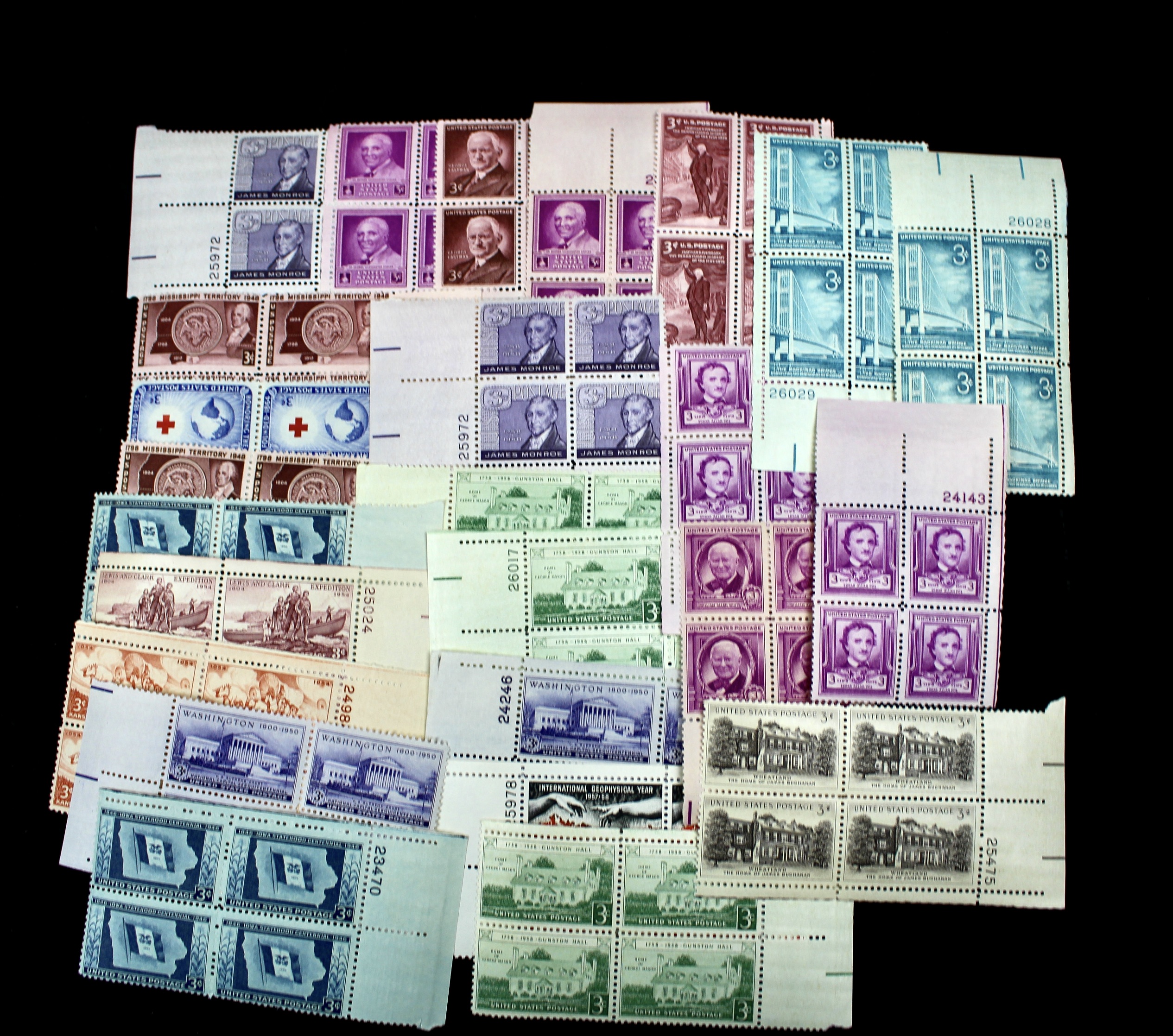 1,500 U.S. Postage Stamp Plate Blocks