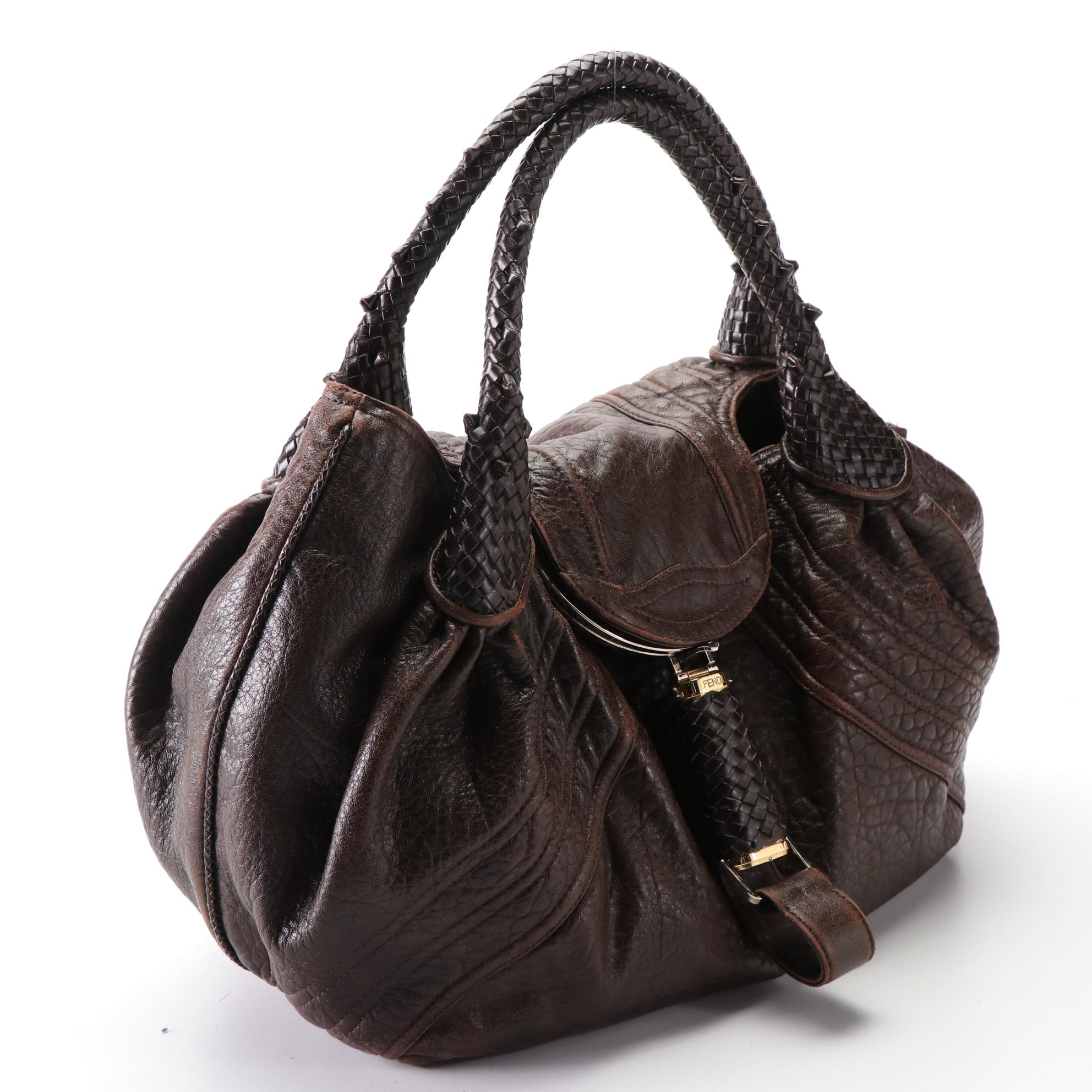 Fendi Leather Spy Bag with Braided Handles