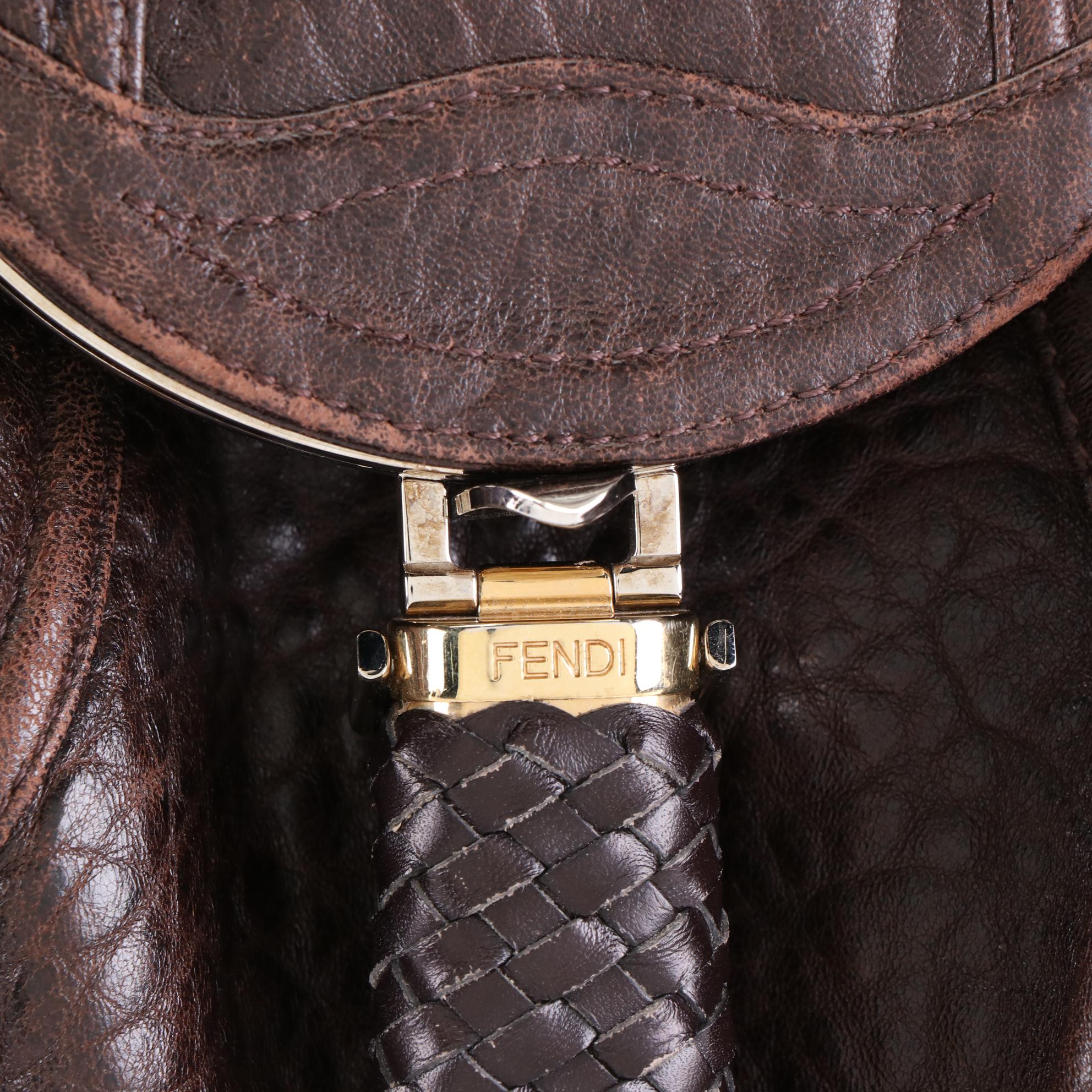 Fendi Leather Spy Bag with Braided Handles