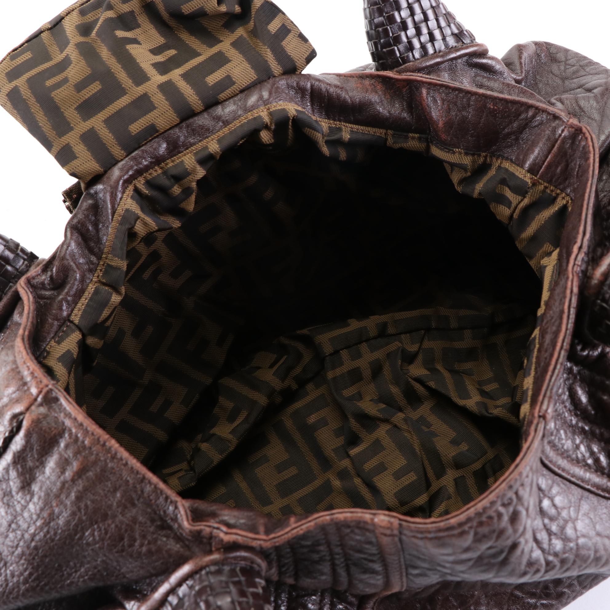 Fendi Leather Spy Bag with Braided Handles