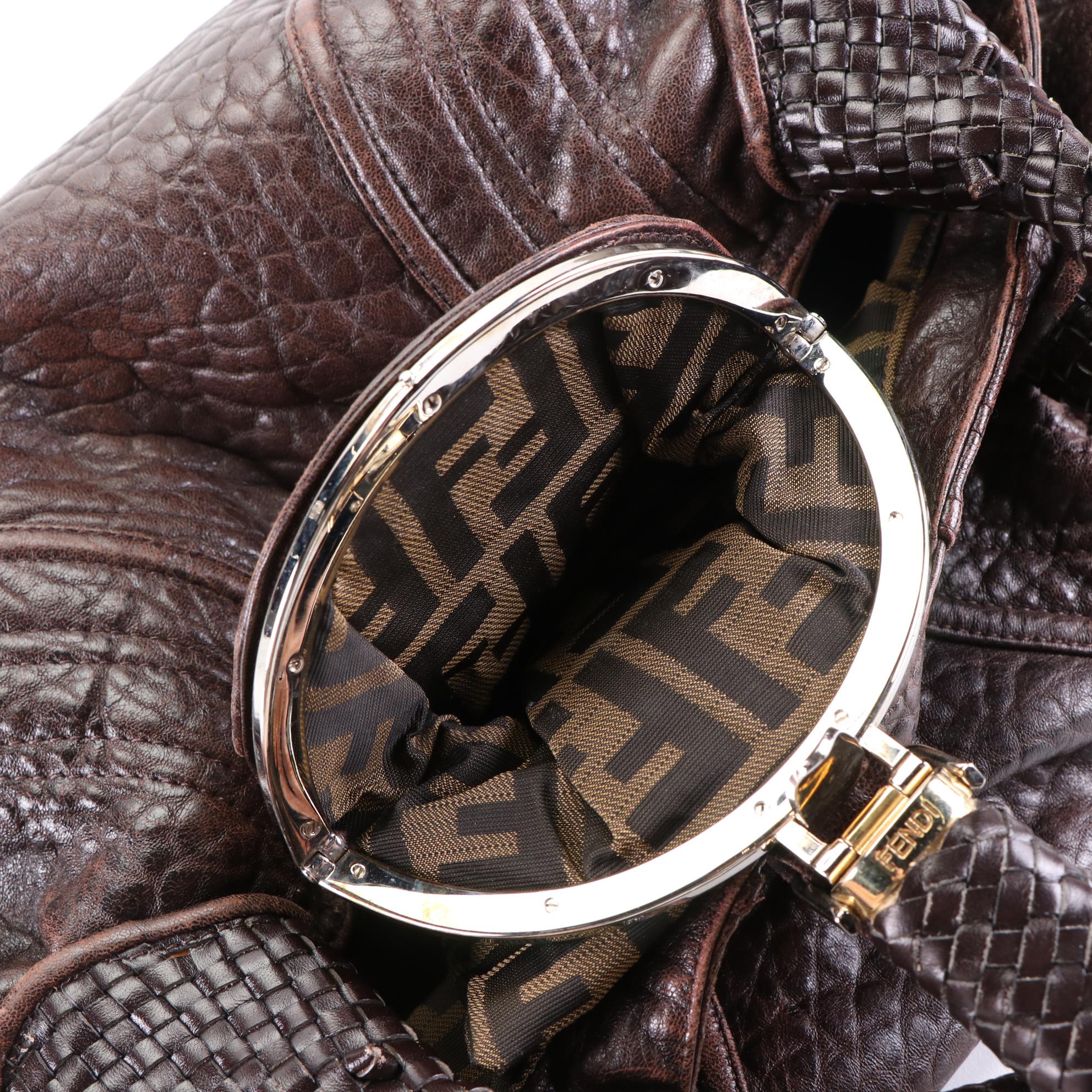 Fendi Leather Spy Bag with Braided Handles