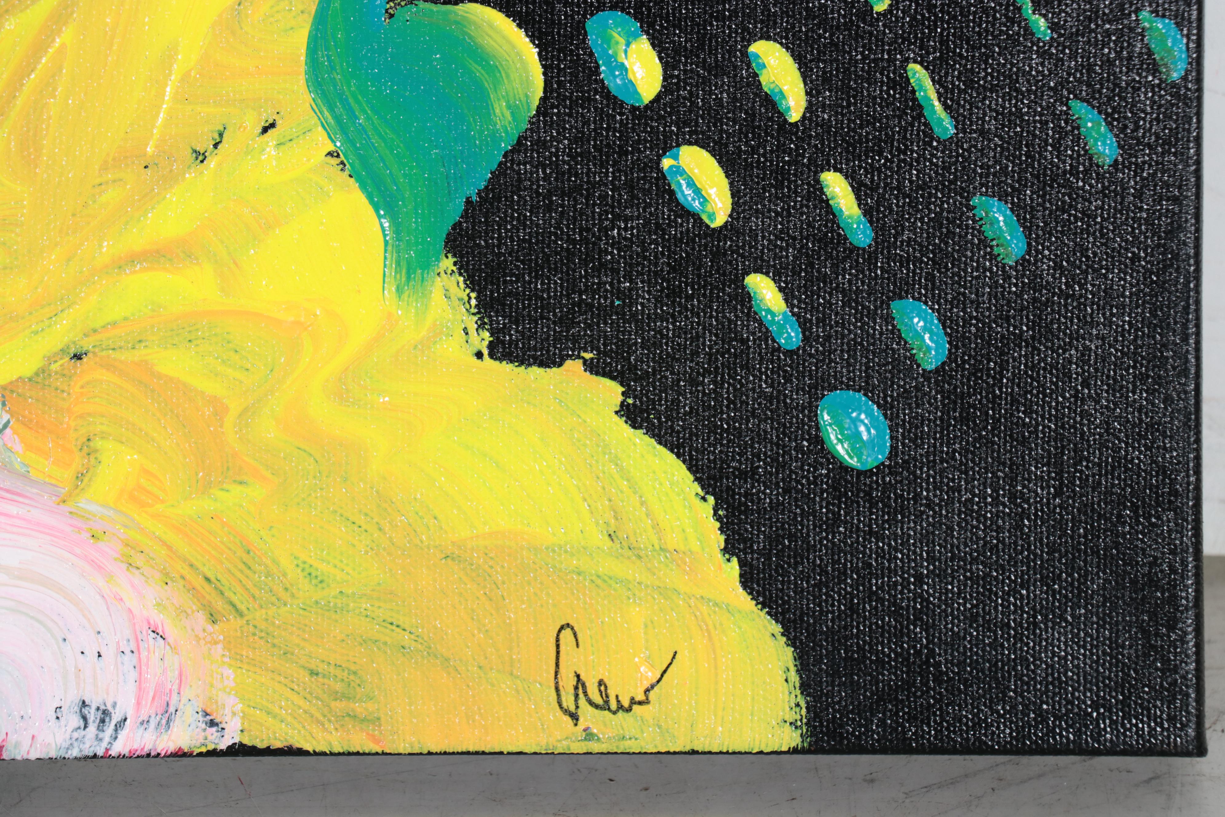 Susan Crew Abstract Acrylic Painting "Tropical Vibes 2," 21st Century