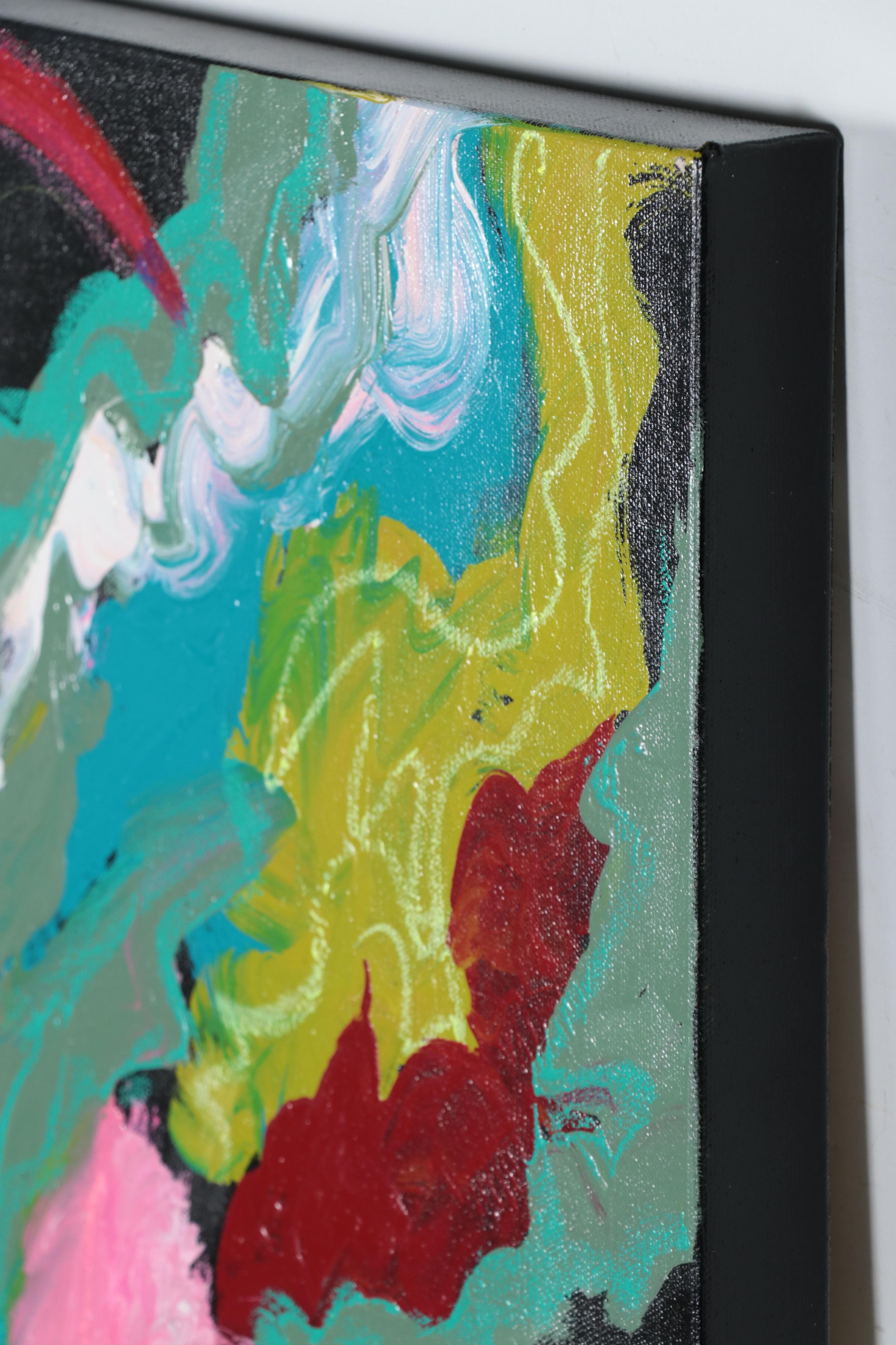 Susan Crew Abstract Acrylic Painting "Tropical Vibes 2," 21st Century