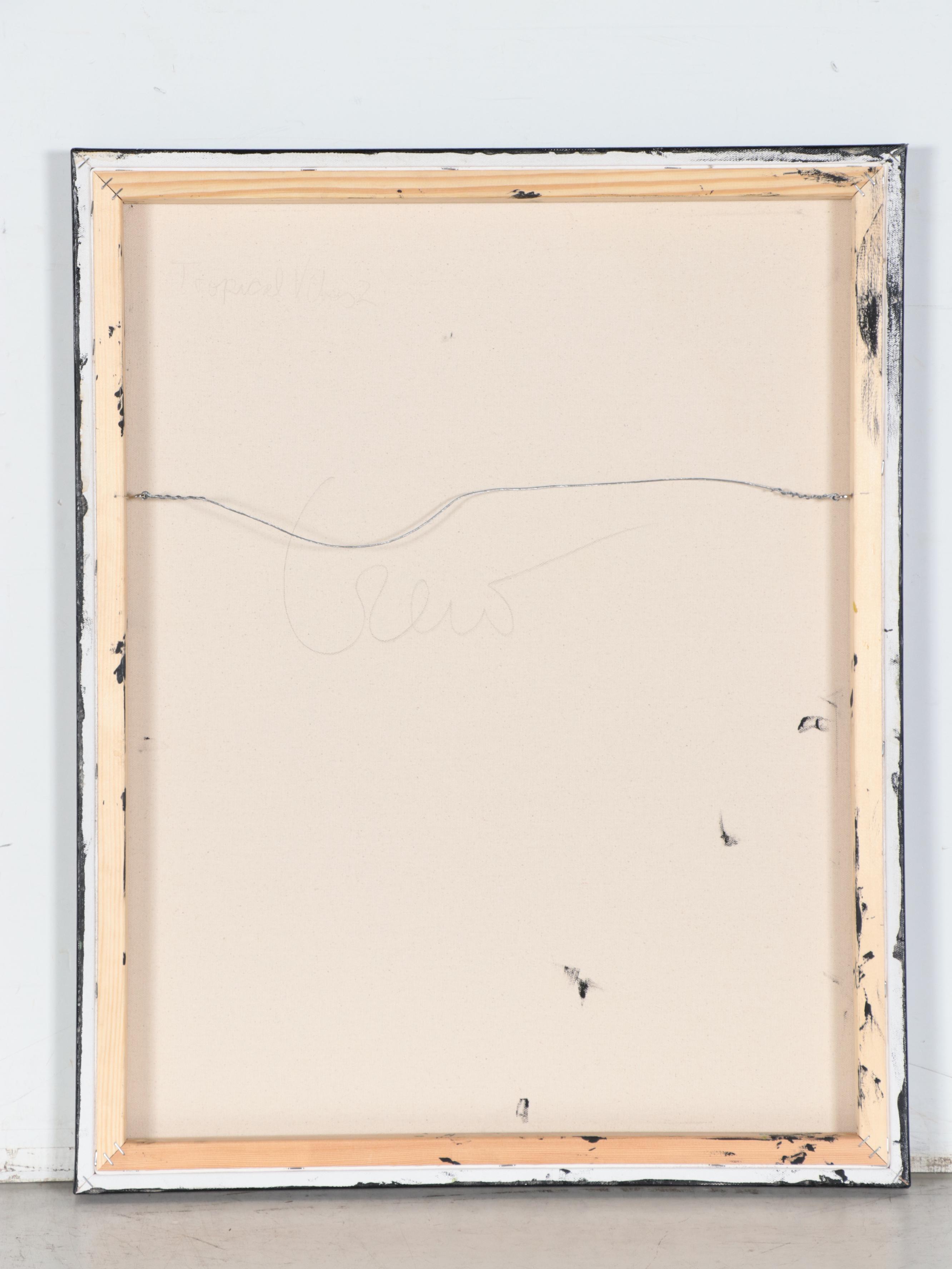 Susan Crew Abstract Acrylic Painting "Tropical Vibes 2," 21st Century