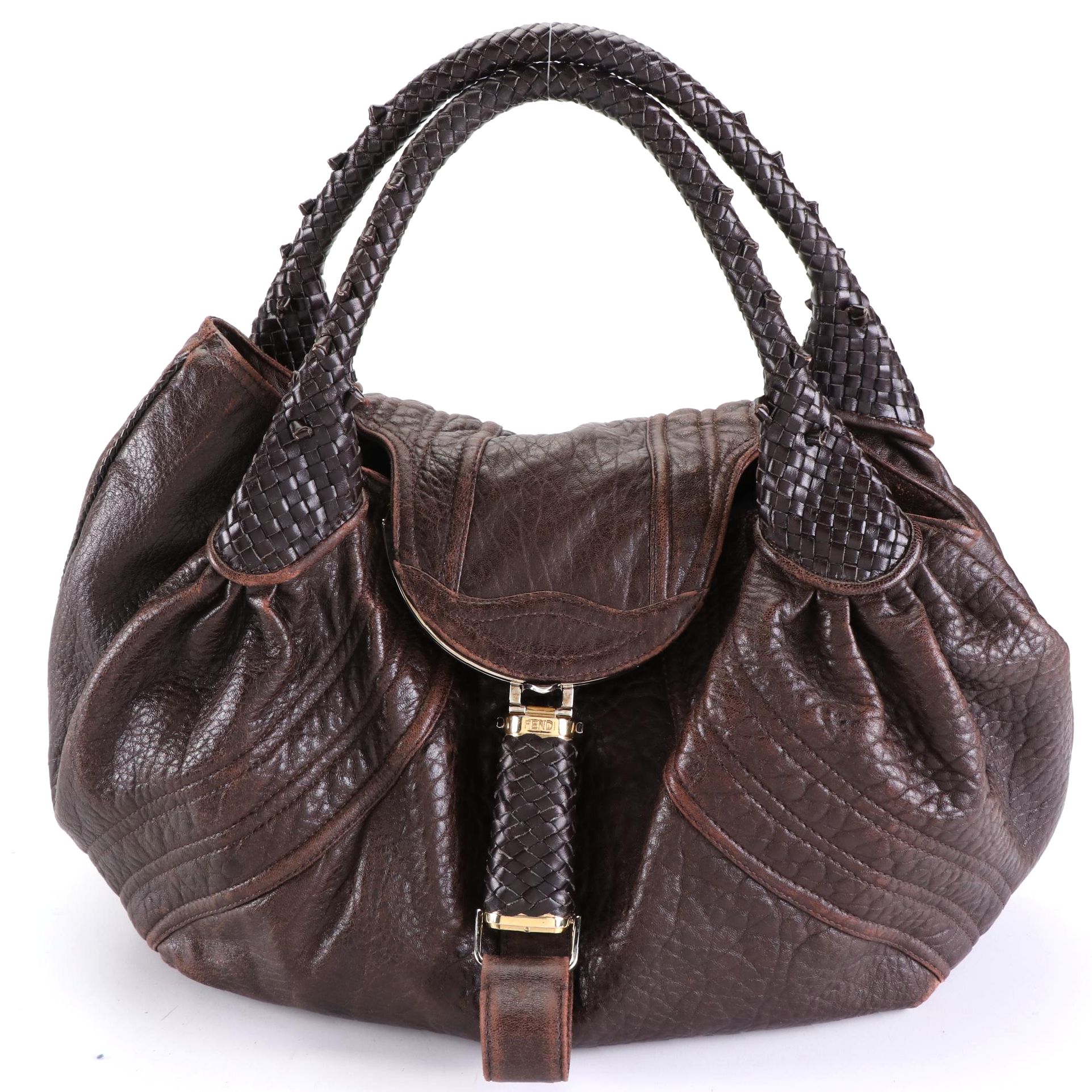 Fendi Leather Spy Bag with Braided Handles