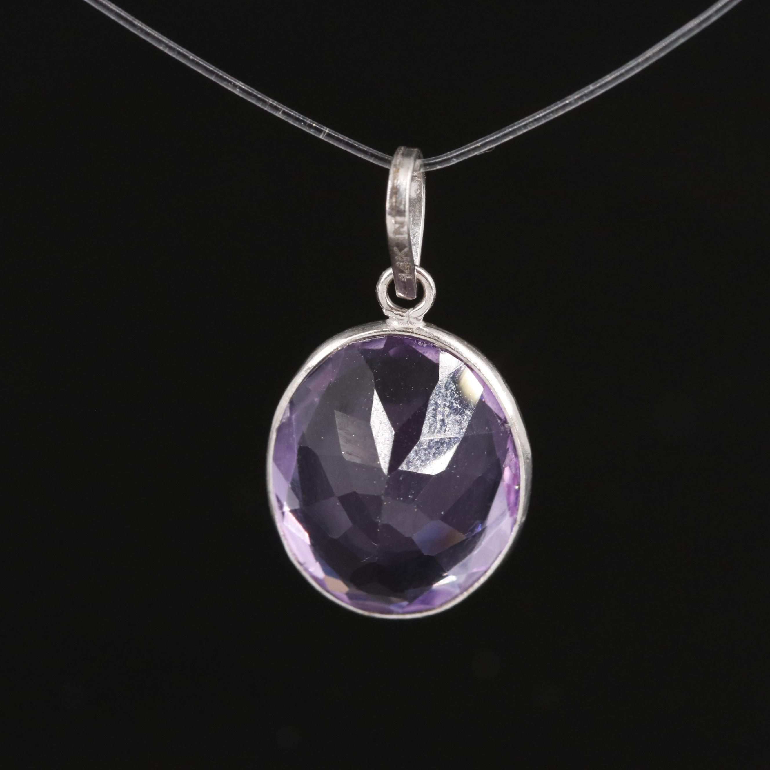 14K Amethyst Pendant