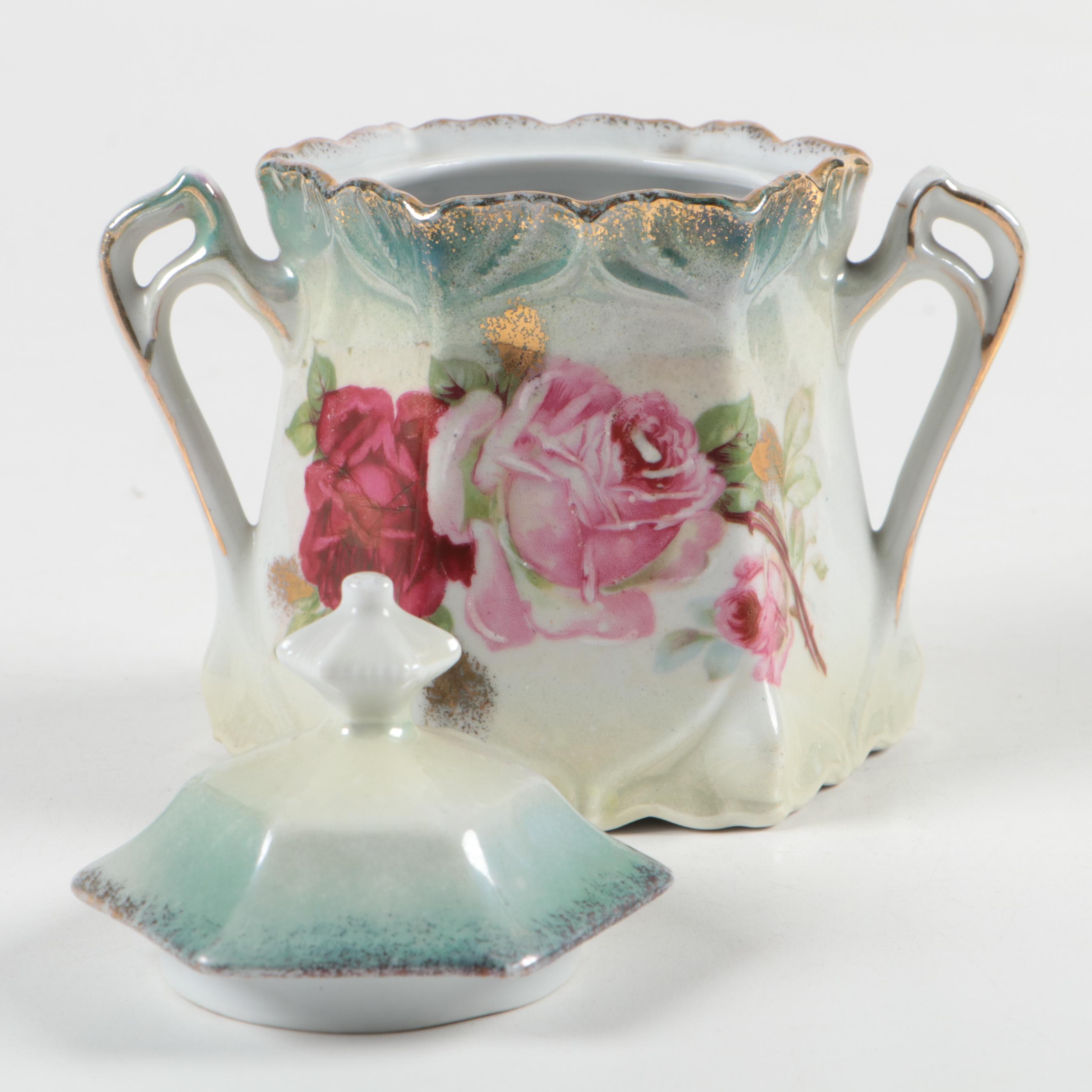 German Porcelain Creamer and Sugar, Late 19th/ Early 20th Century