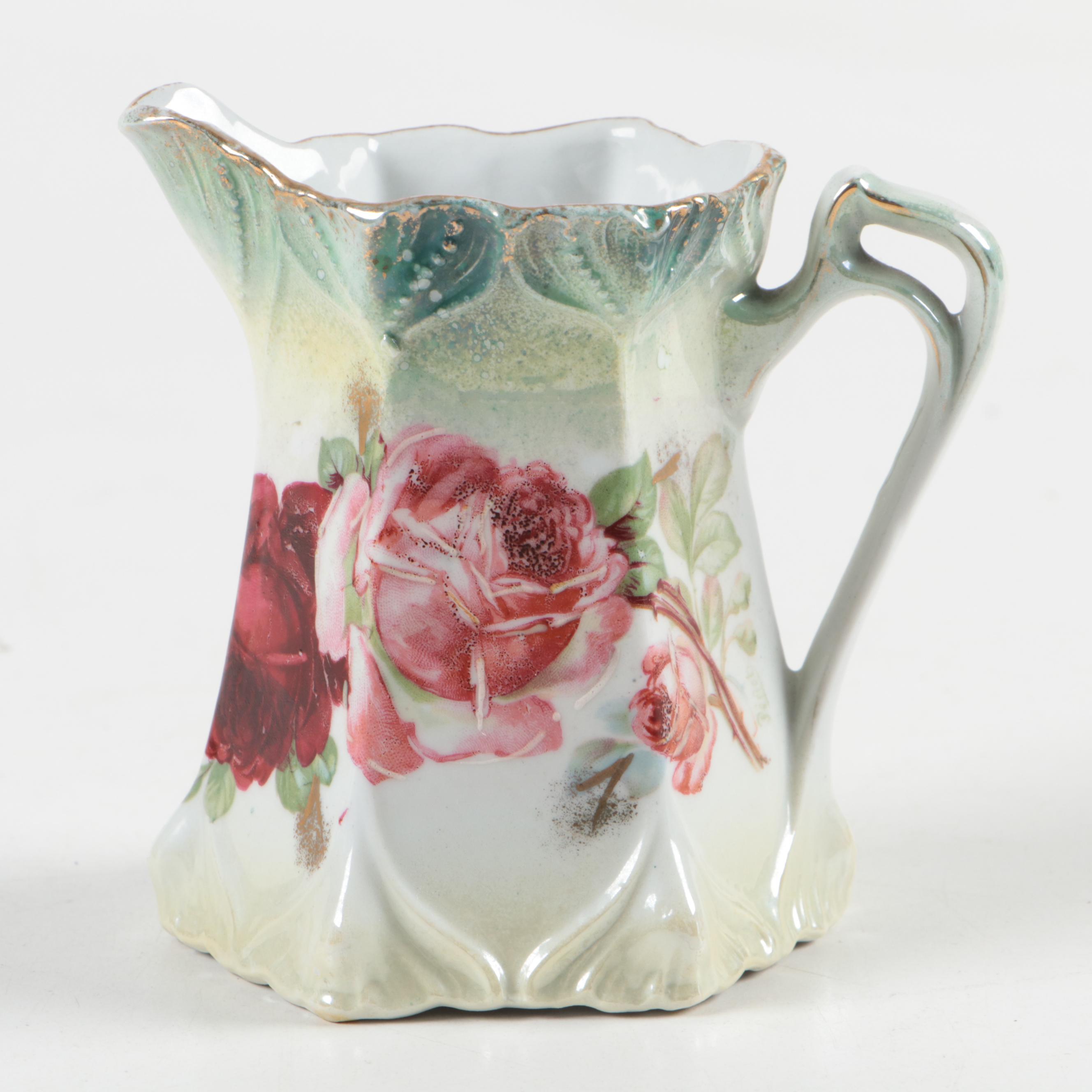 German Porcelain Creamer and Sugar, Late 19th/ Early 20th Century