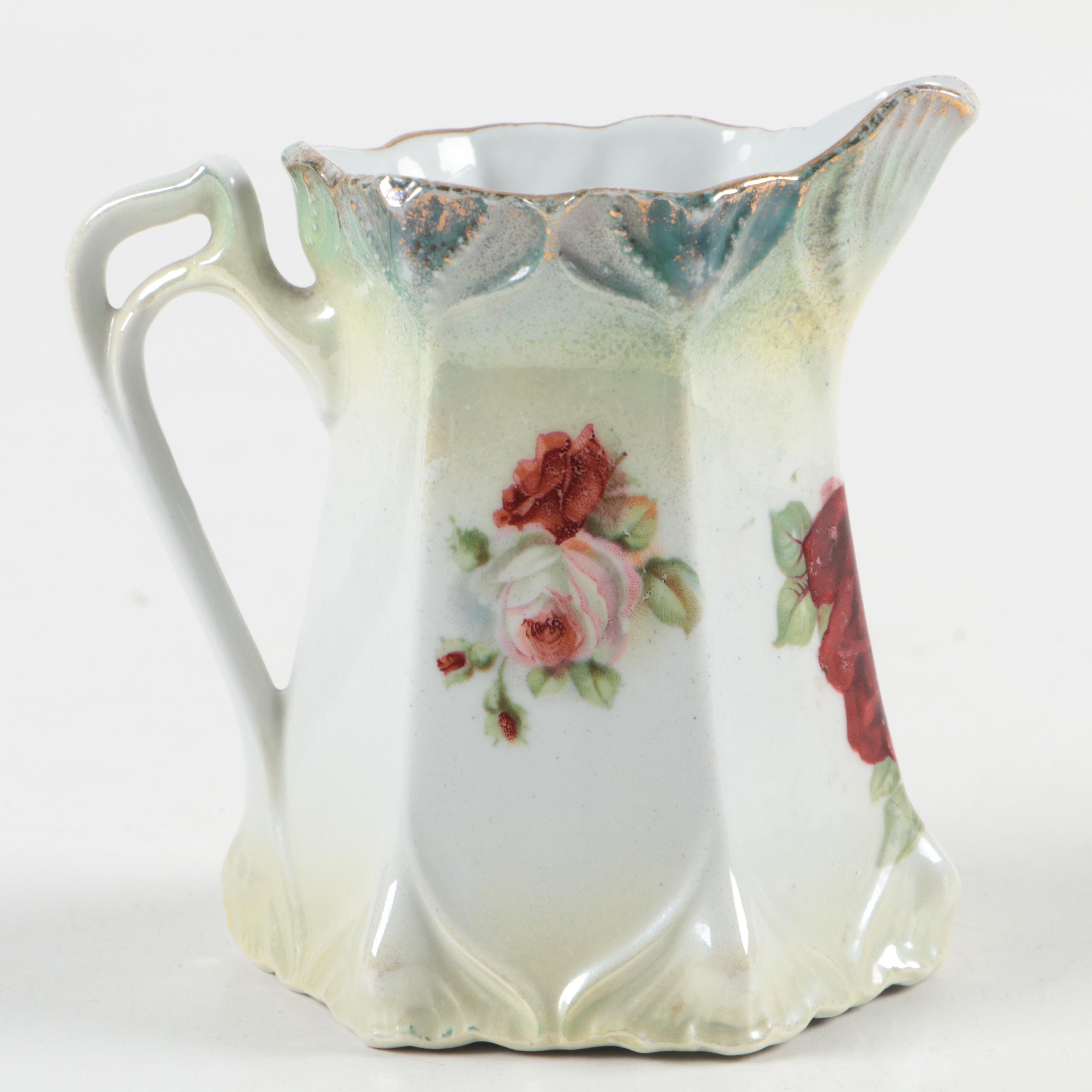 German Porcelain Creamer and Sugar, Late 19th/ Early 20th Century
