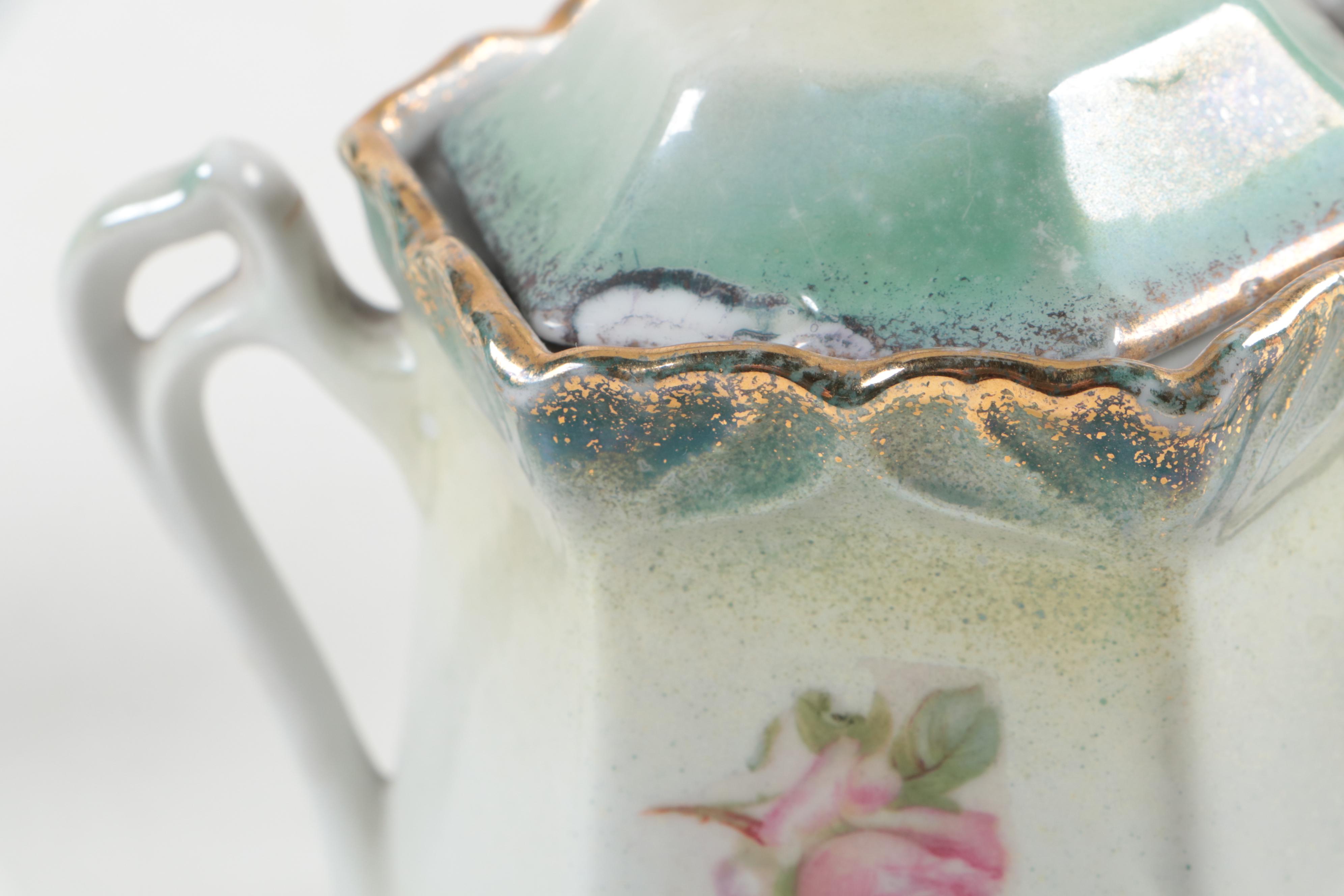 German Porcelain Creamer and Sugar, Late 19th/ Early 20th Century